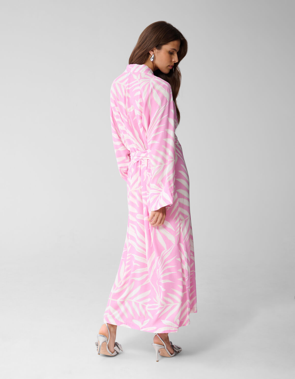Bedruckte Kimono-Maxikleid in Hellrosa SHOEBY WOMEN