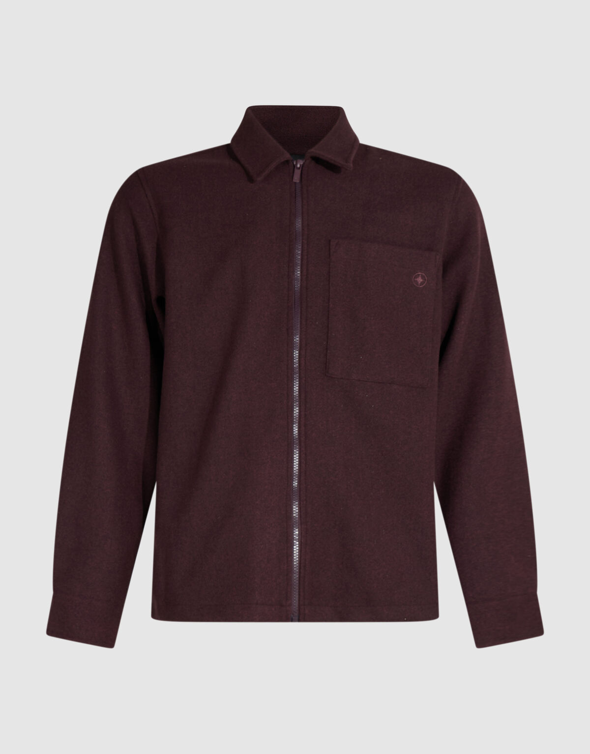Melange Zip-Overshirt Dunkelrot SHOEBY MEN