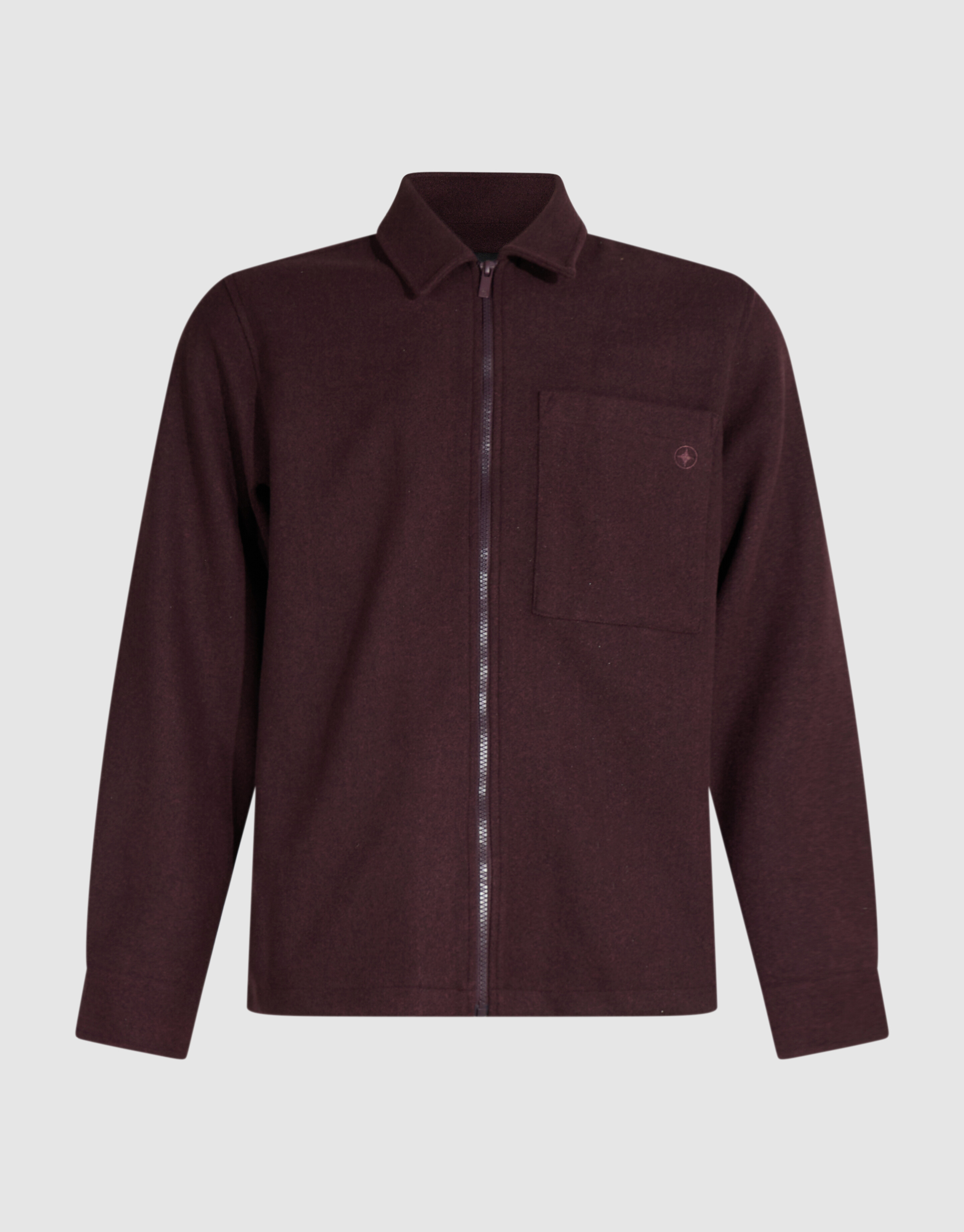 Melange Zip-Overshirt Dunkelrot SHOEBY MEN