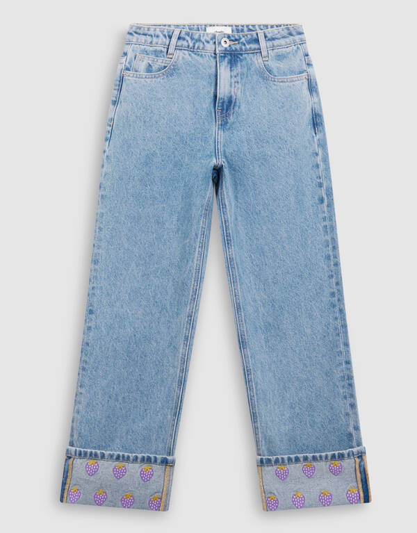 Bestickte Jeans mit weitem Bein, gebleicht SHOEBY GIRLS