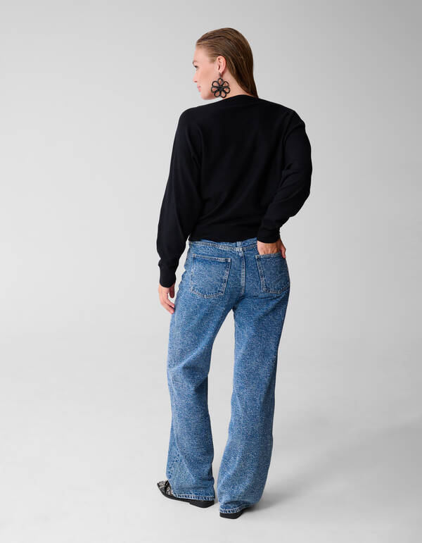 Jeans Structure mit weitem Bein in Mittelstein SHOEBY WOMEN