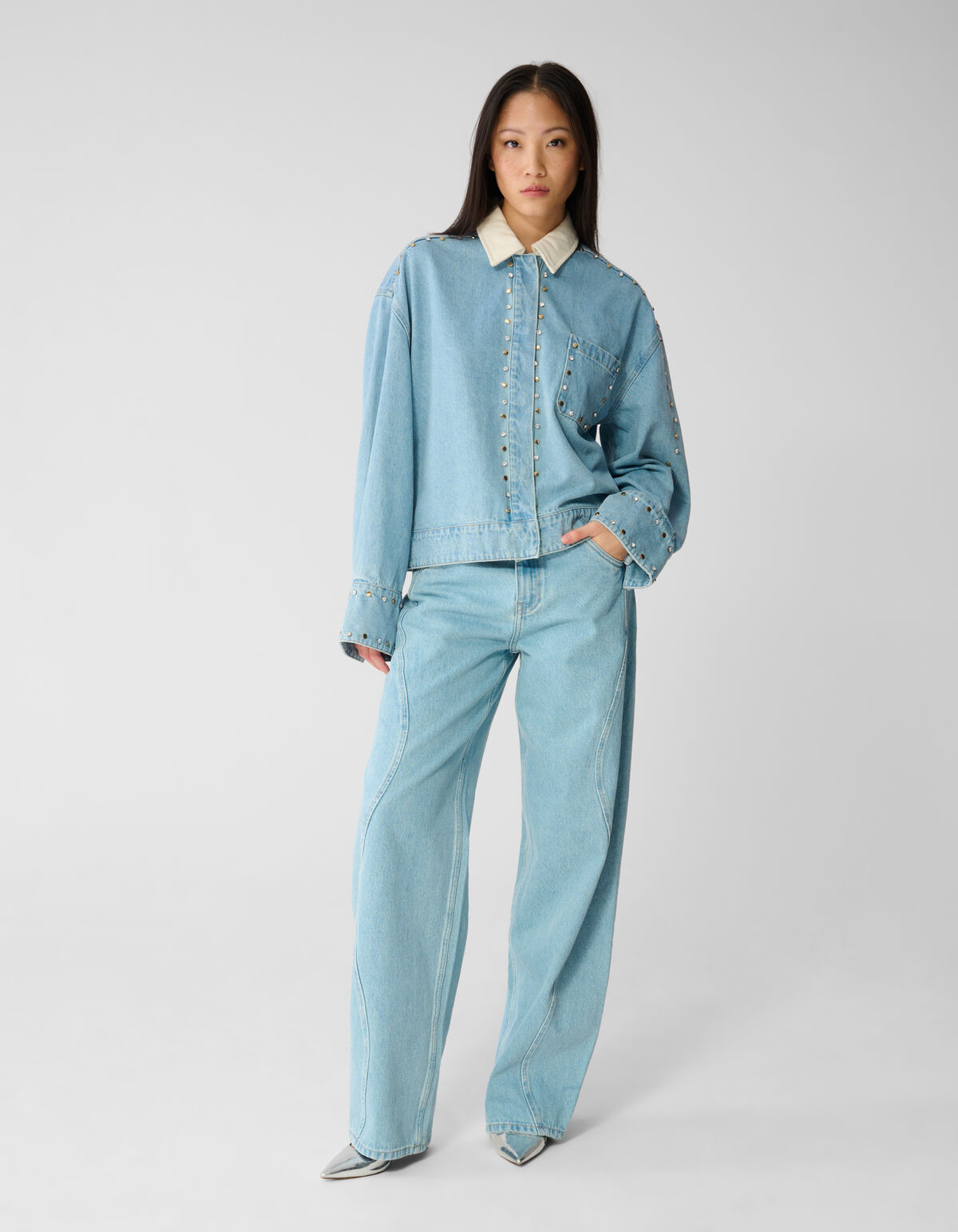 Strass-Jeansjacke gebleicht SHOEBY WOMEN