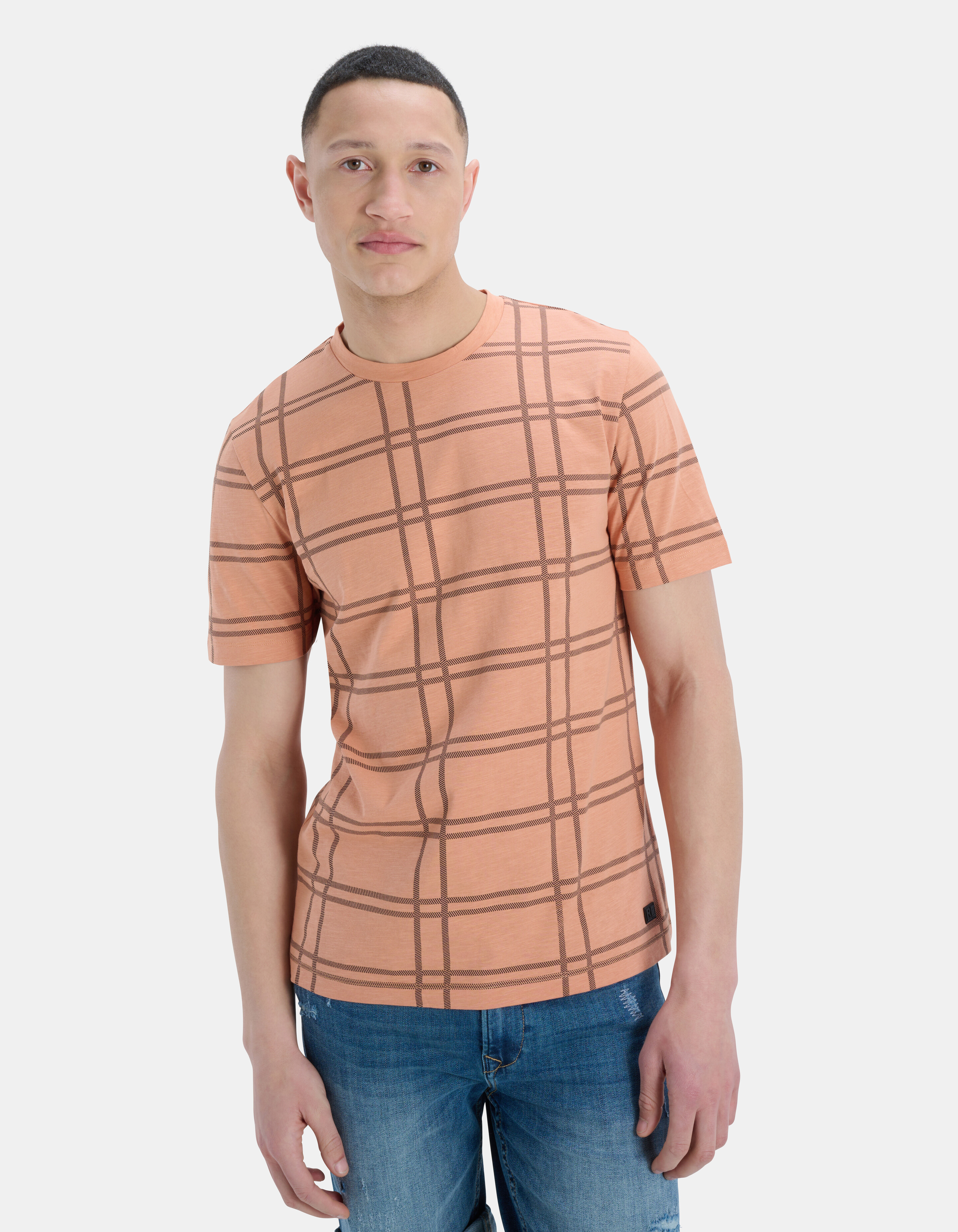 T-Shirt mit Karodruck REFILL