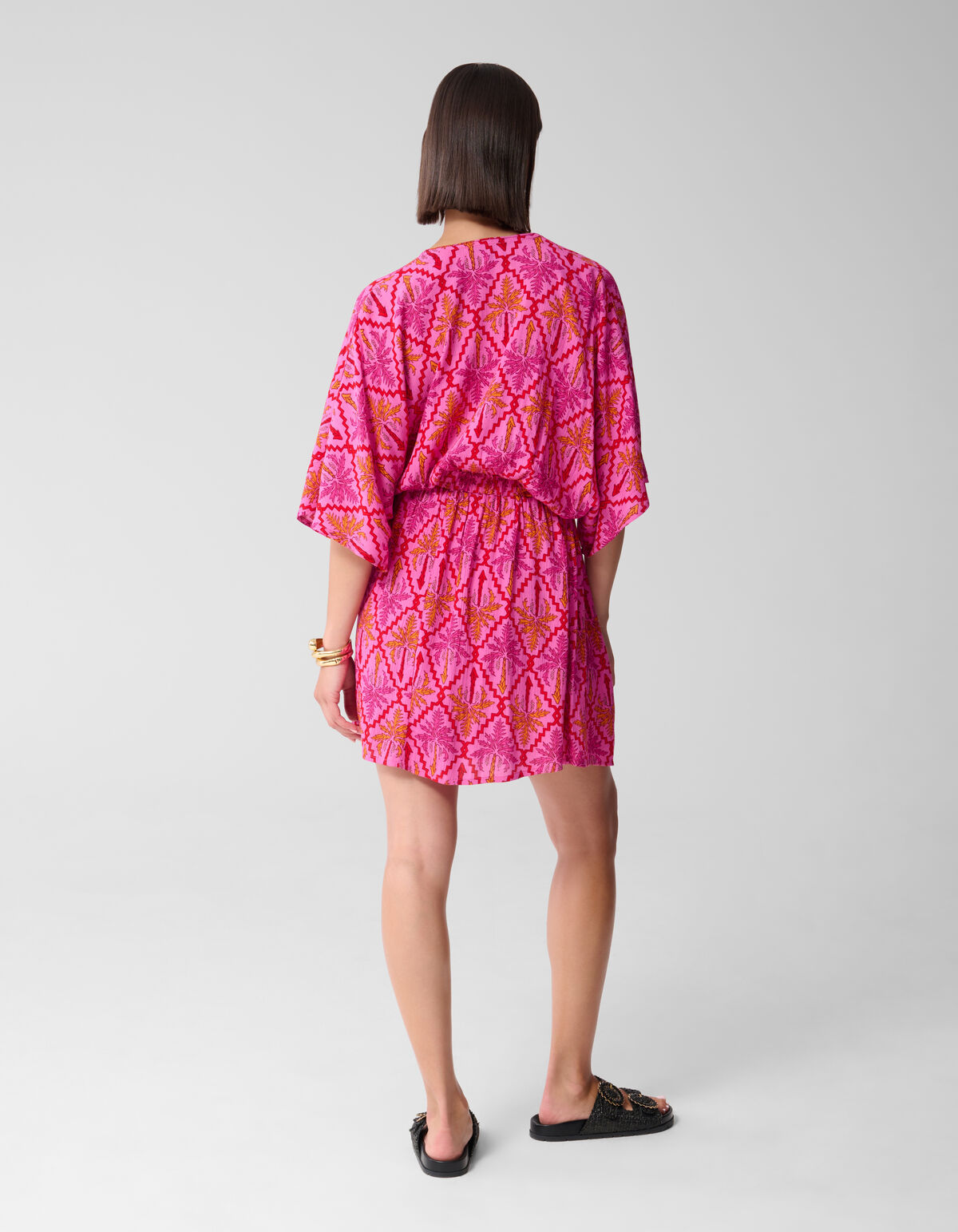 Bedrucktes Crinkle-Minikleid Rosa SHOEBY WOMEN