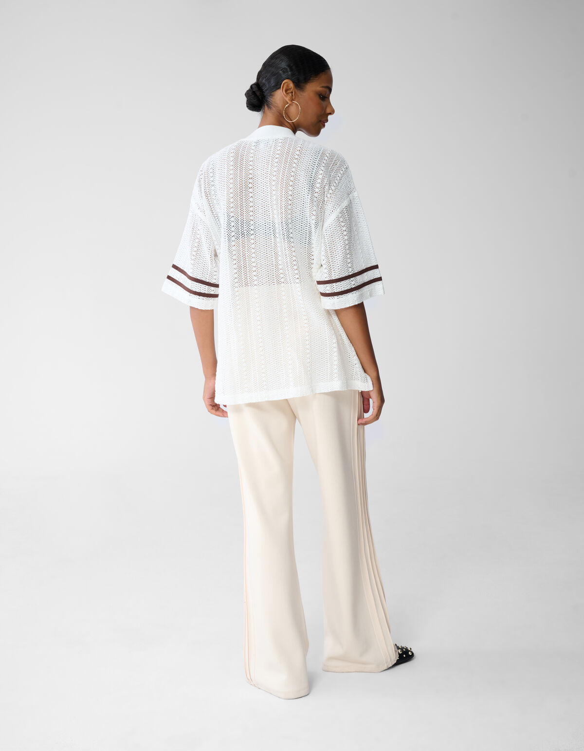 Übergrößen-Baseball-T-Shirt Gebrochenes Weiß Von F SHOEBY WOMEN