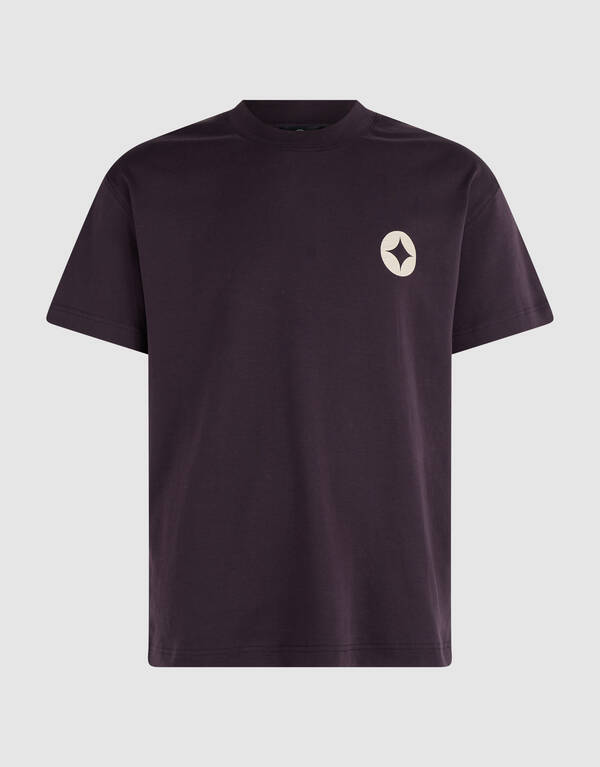 Crinkle Print T-Shirt Dunkellila SHOEBY MEN