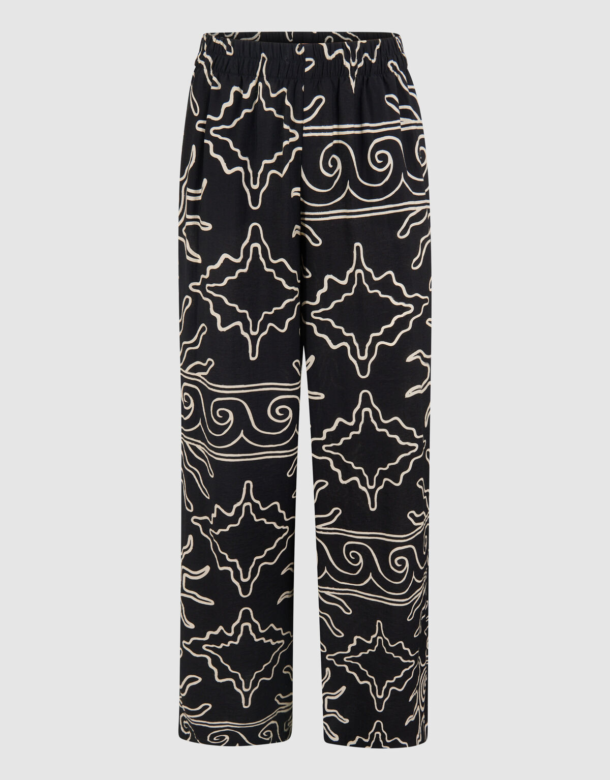 Bedruckte Hose mit weitem Bein Schwarz SHOEBY WOMEN