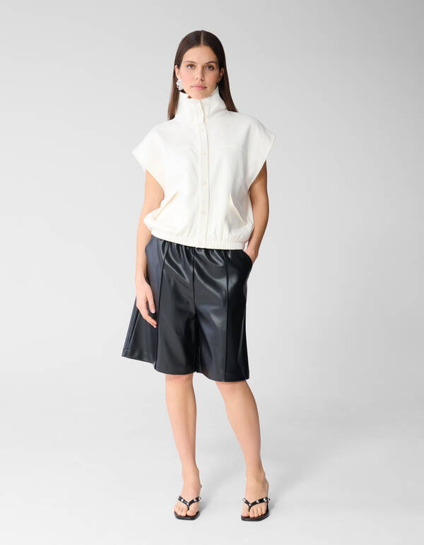 &Auml;rmelloser Sweatjacke Gebrochenes Wei&szlig; SHOEBY WOMEN