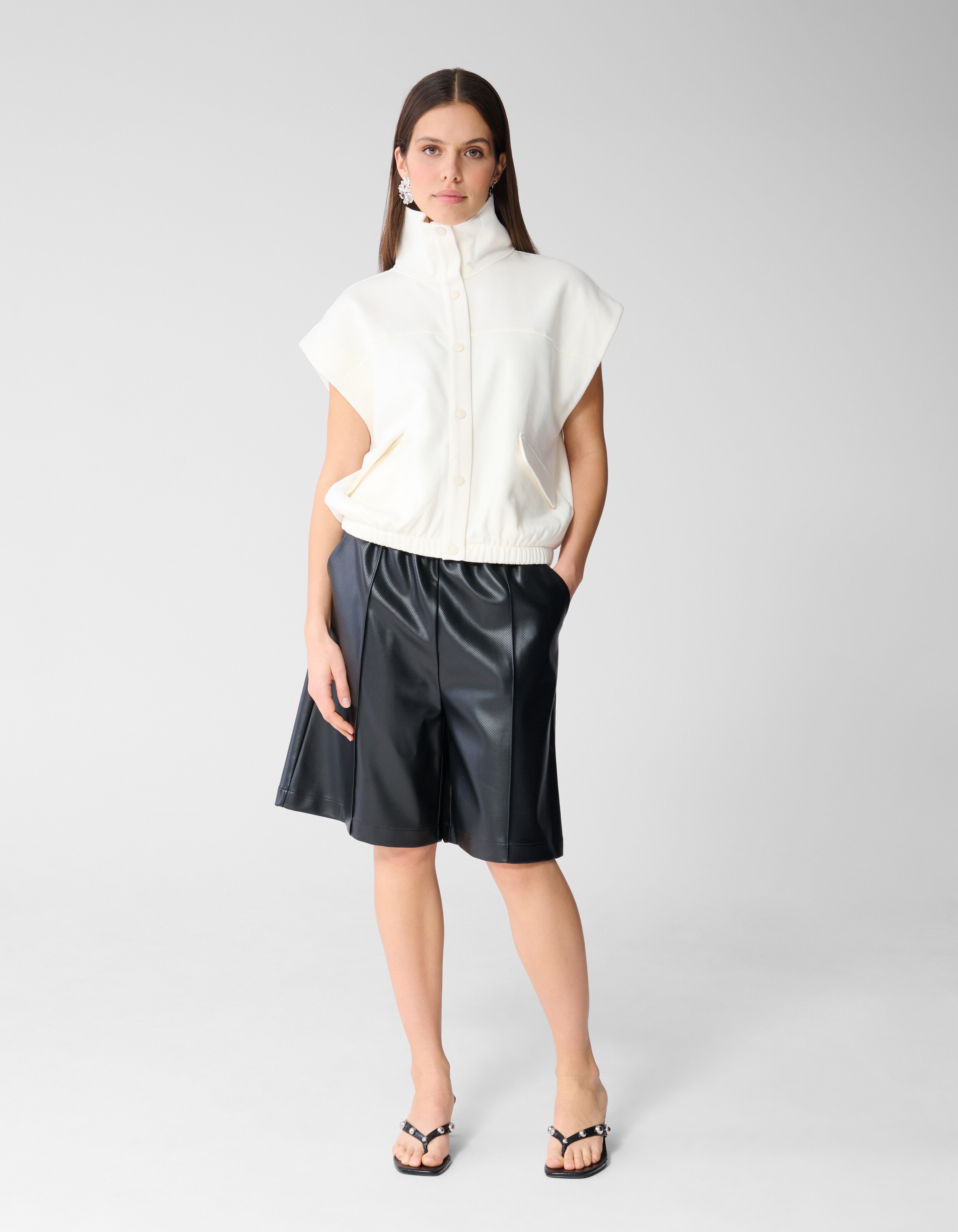 &Auml;rmelloser Sweatjacke Gebrochenes Wei&szlig; SHOEBY WOMEN