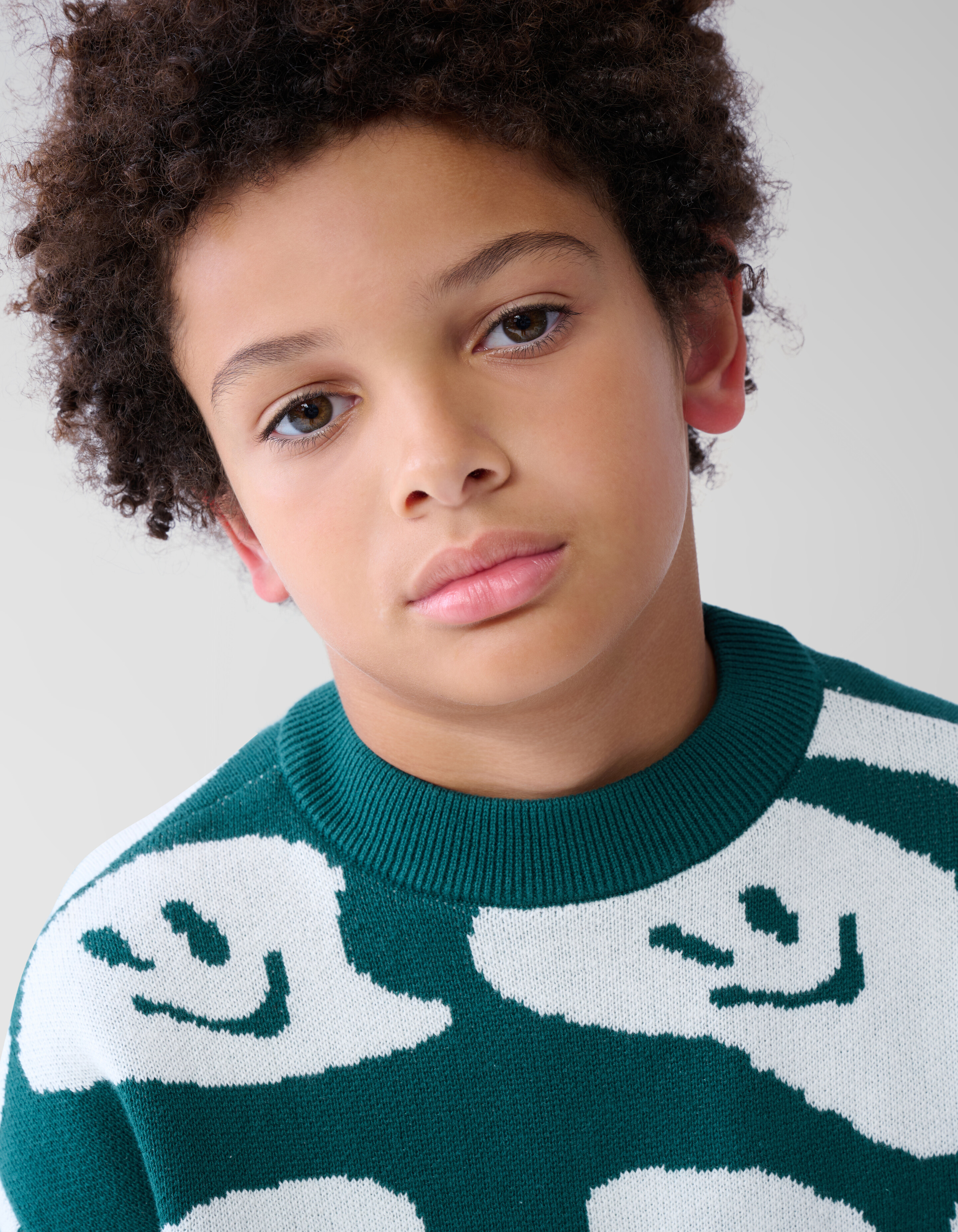 Smiley-Pullover Dunkelgrün SHOEBY BOYS
