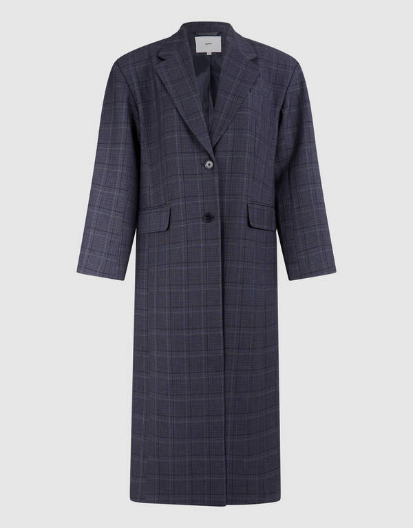 Midi-Check-Blazer Dunkelgrau SHOEBY WOMEN