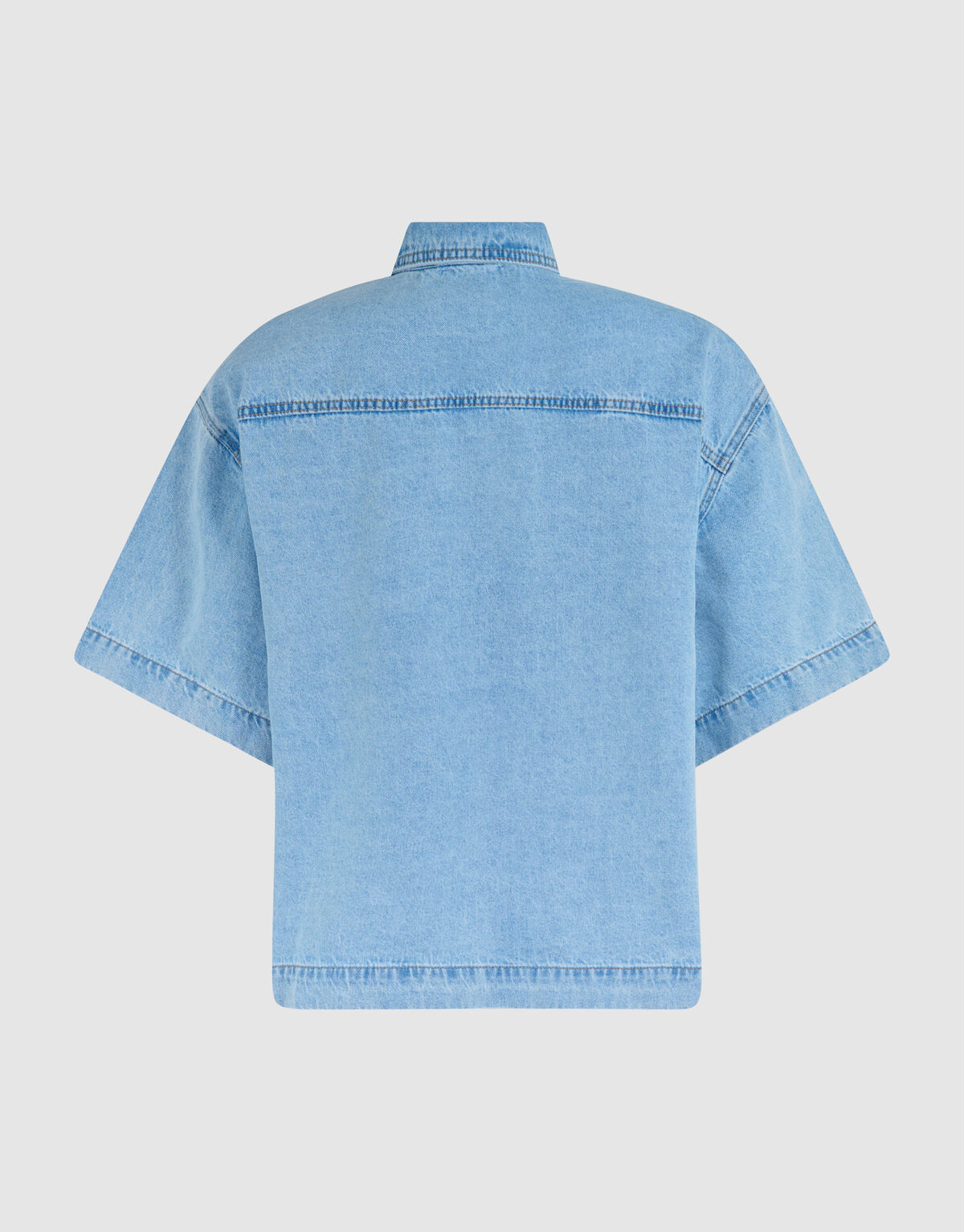 &Uuml;bergro&szlig;e Denim-Bluse gebleicht von Monica SHOEBY WOMEN