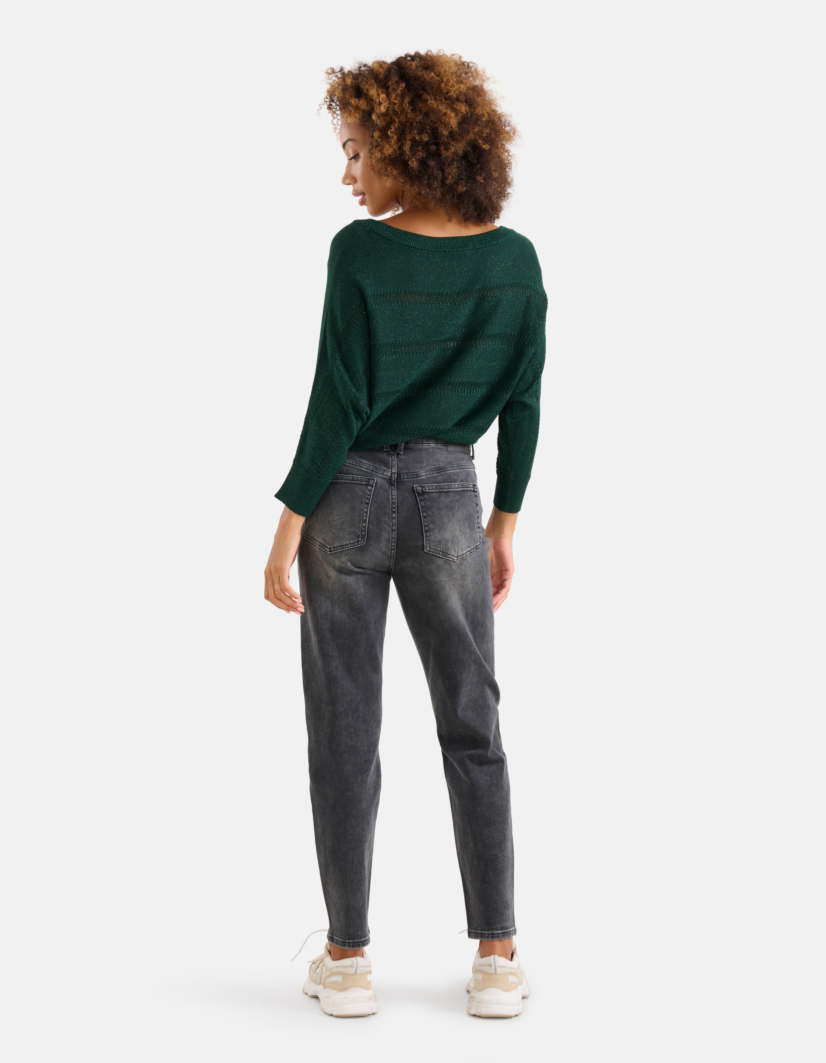 Glitzer Fledermaus-Ärmel Pullover Grün SHOEBY WOMEN