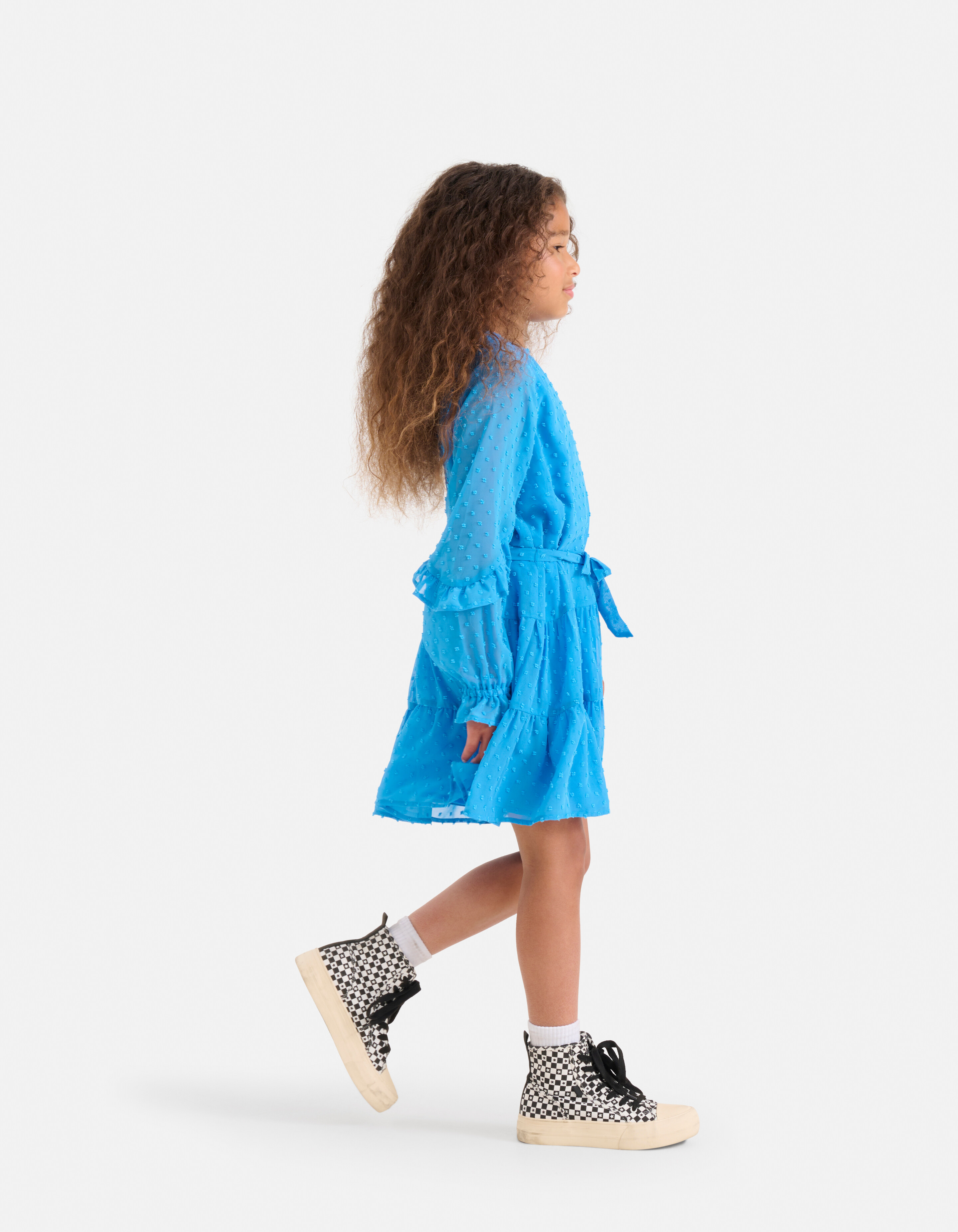 Chiffon-Pünktchenkleid Blau SHOEBY GIRLS