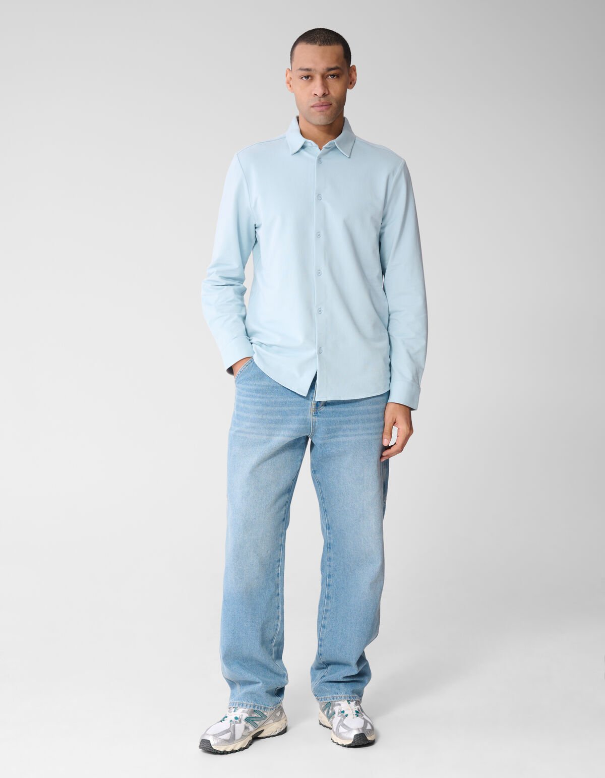 Langarm-T-Shirt aus Jersey Hellblau SHOEBY MEN