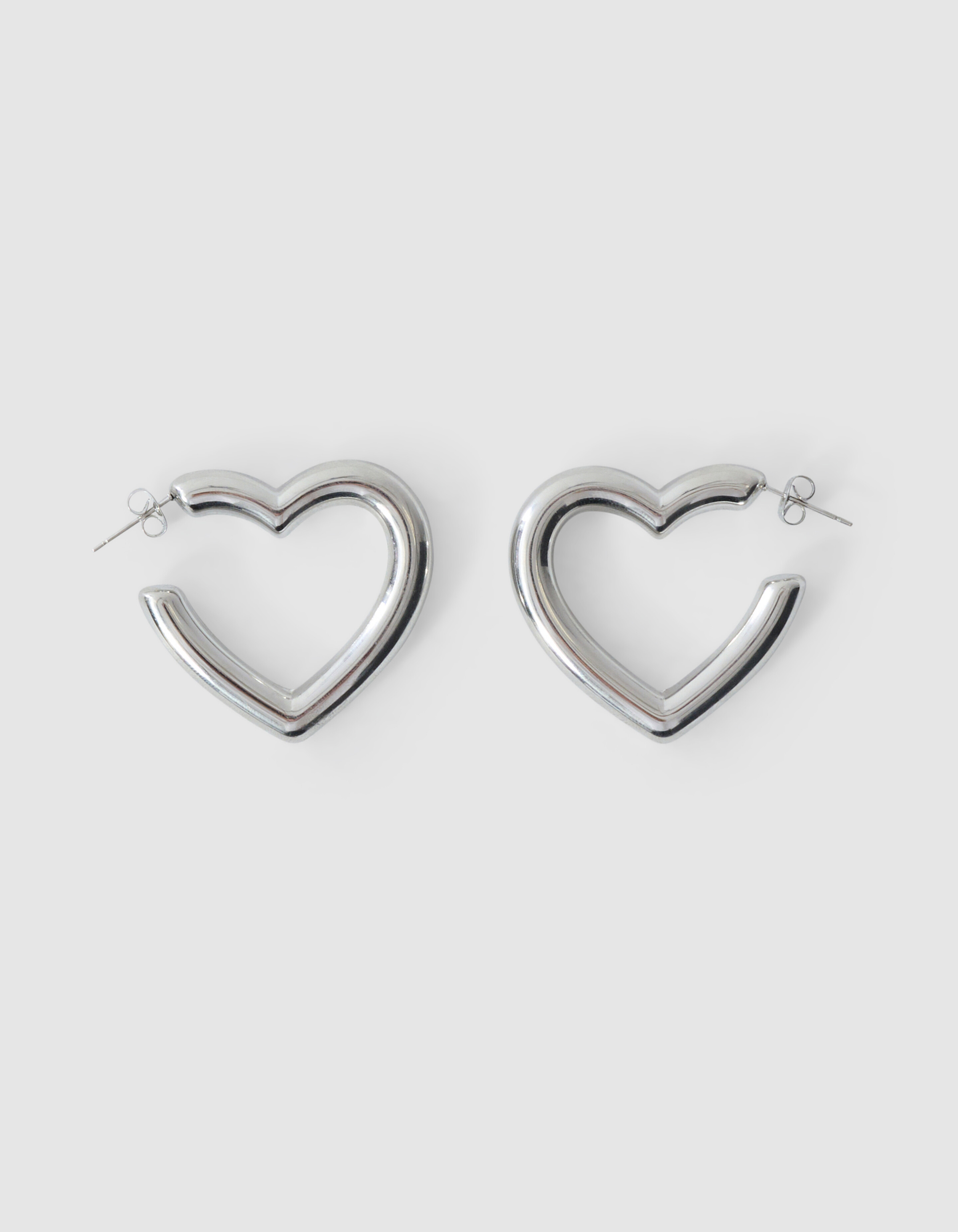 Bulky Heart Hoop Ohrringe Silber SHOEBY ACCESSOIRES