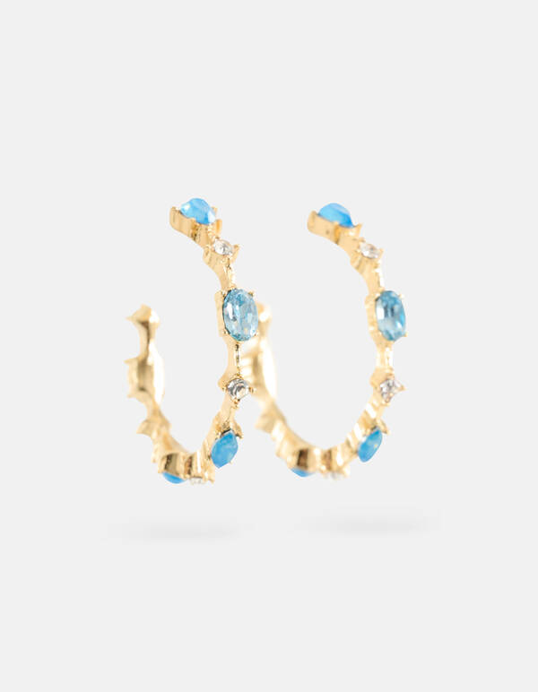 Farbige Stein-Ohrringe Blau SHOEBY ACCESSOIRES