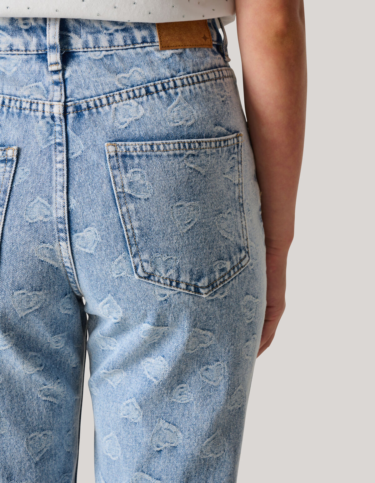 Jacquard Straight Fit Jeans Bleached SHOEBY WOMEN