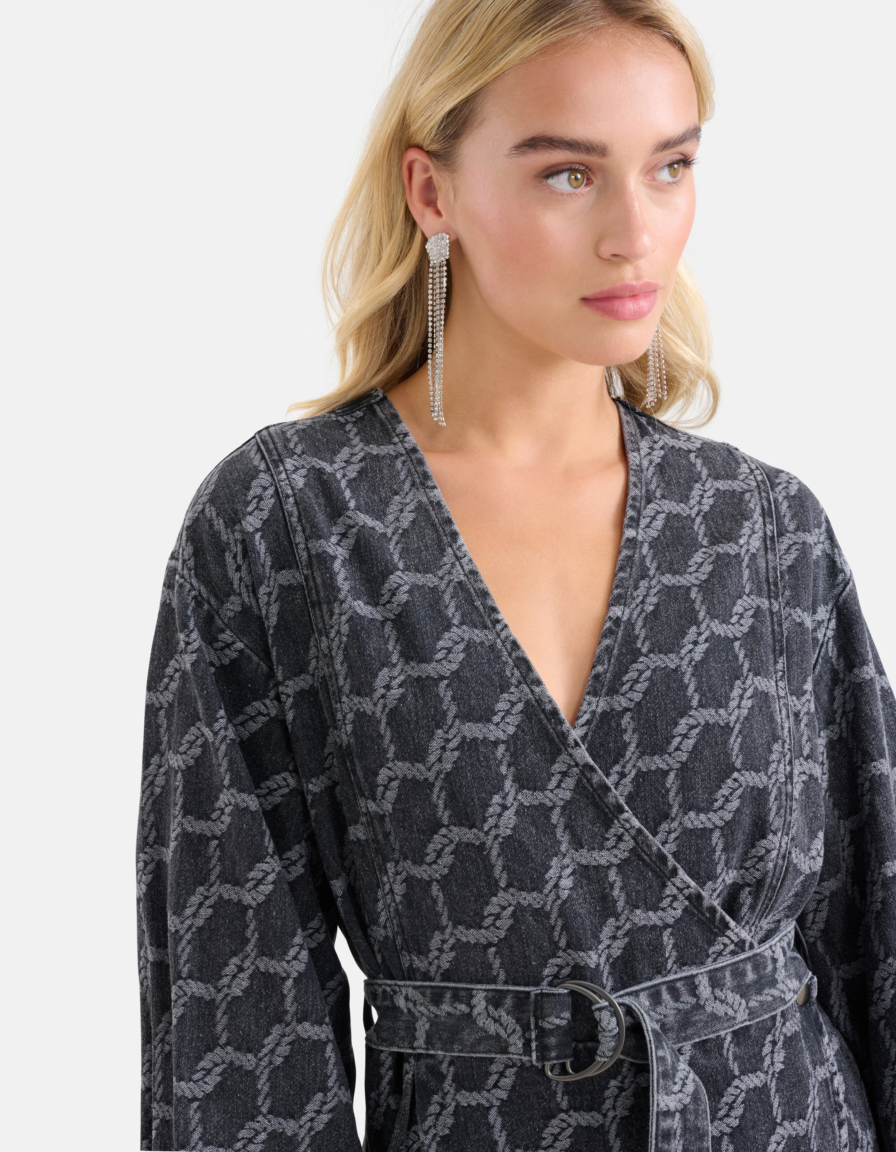 Jacquard-Denim-Kleid Schwarz SHOEBY WOMEN