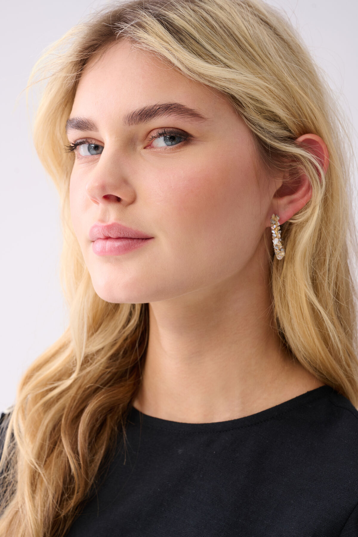 Perlenohrringe Grau SHOEBY ACCESSOIRES