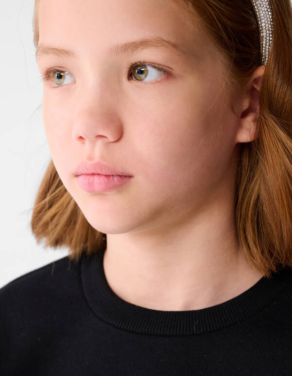 Pullover mit Rüschenstickerei Schwarz SHOEBY GIRLS