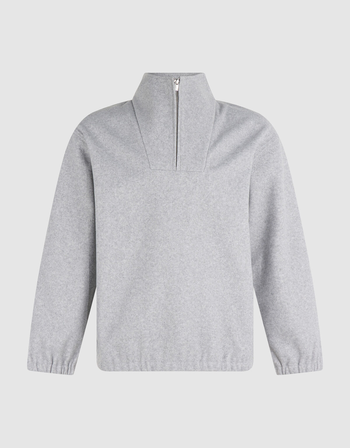 Zip High Neck Pullover Hellgrau SHOEBY MEN