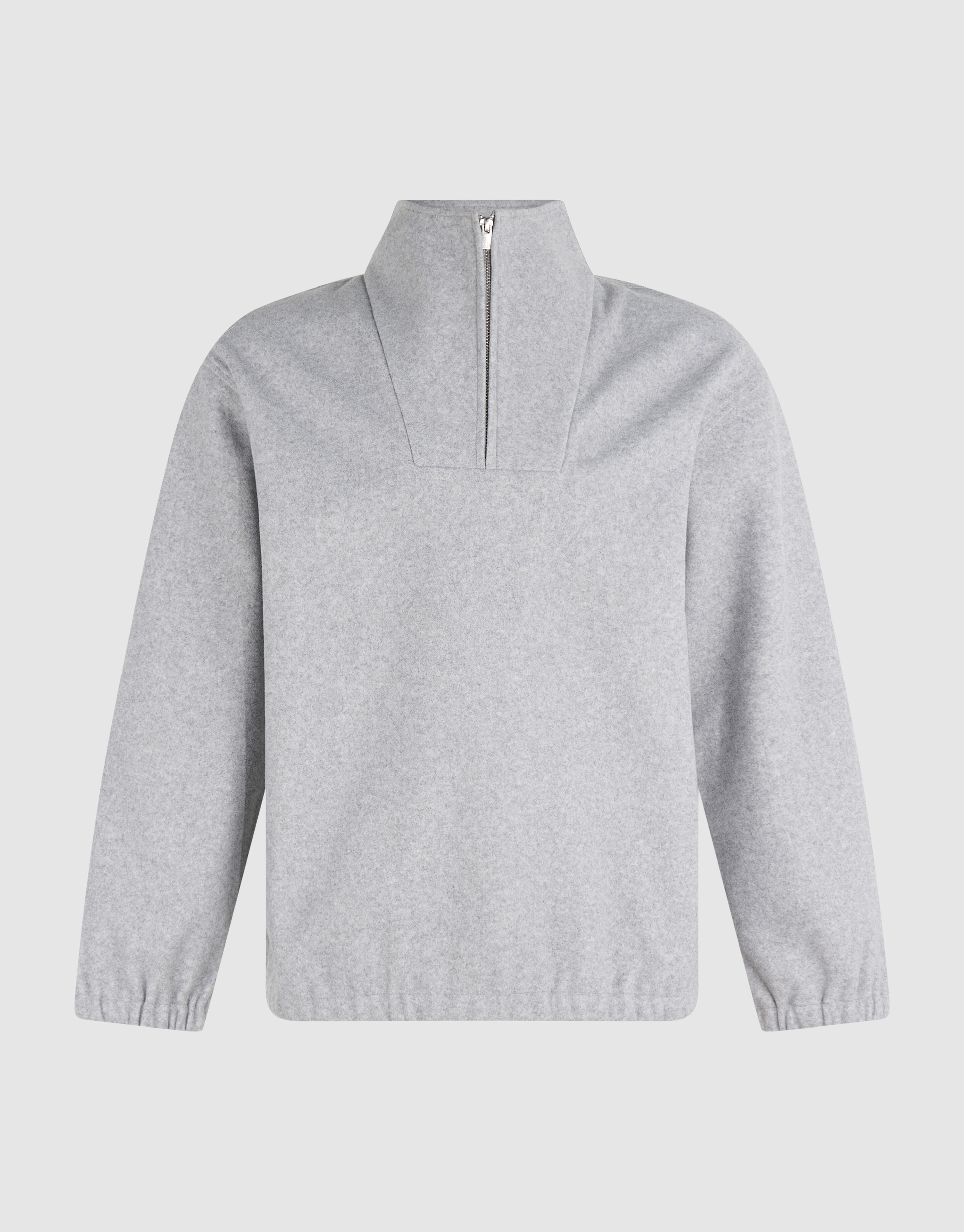 Zip High Neck Pullover Hellgrau SHOEBY MEN