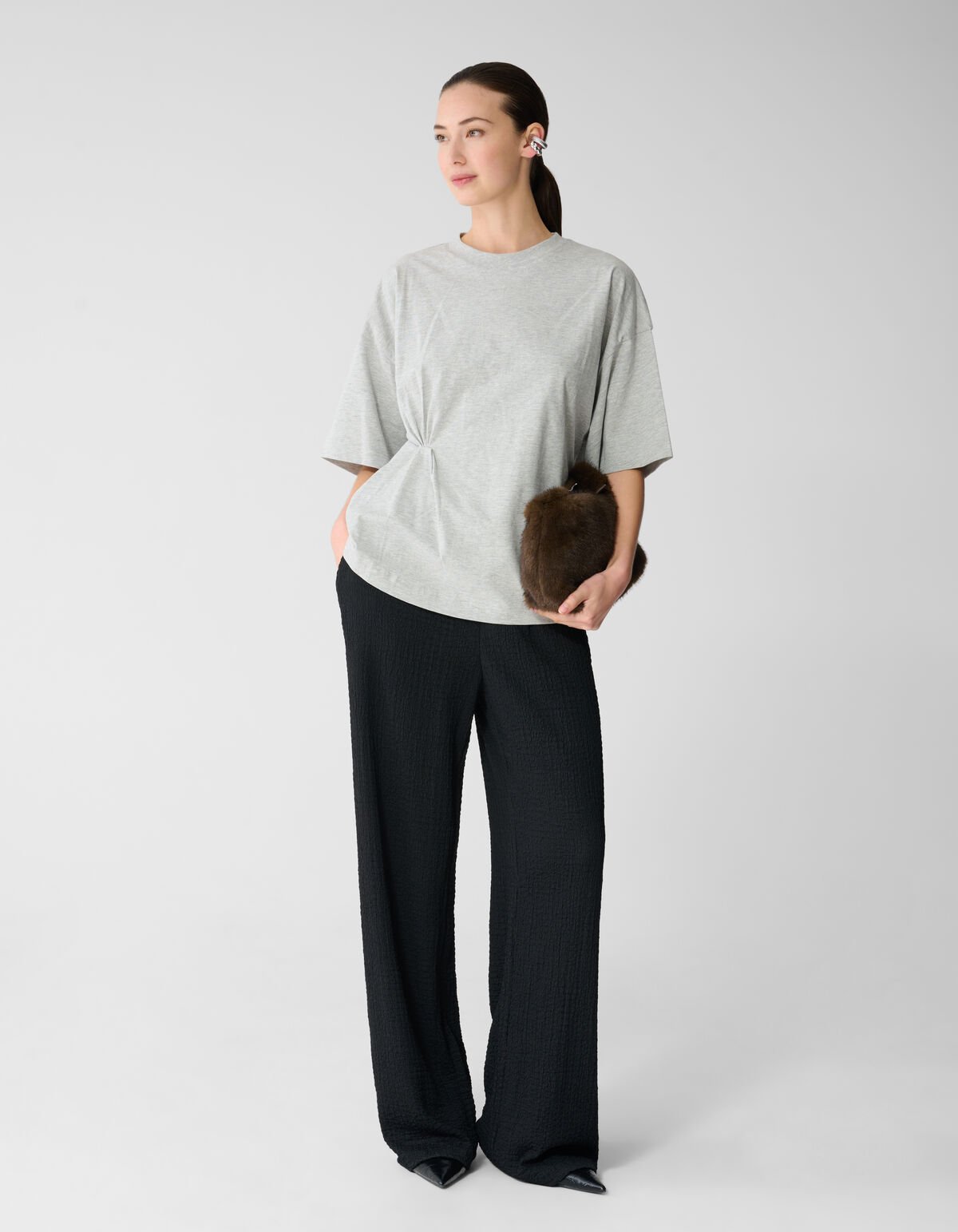 Knot T-Shirt Hellgrau SHOEBY WOMEN