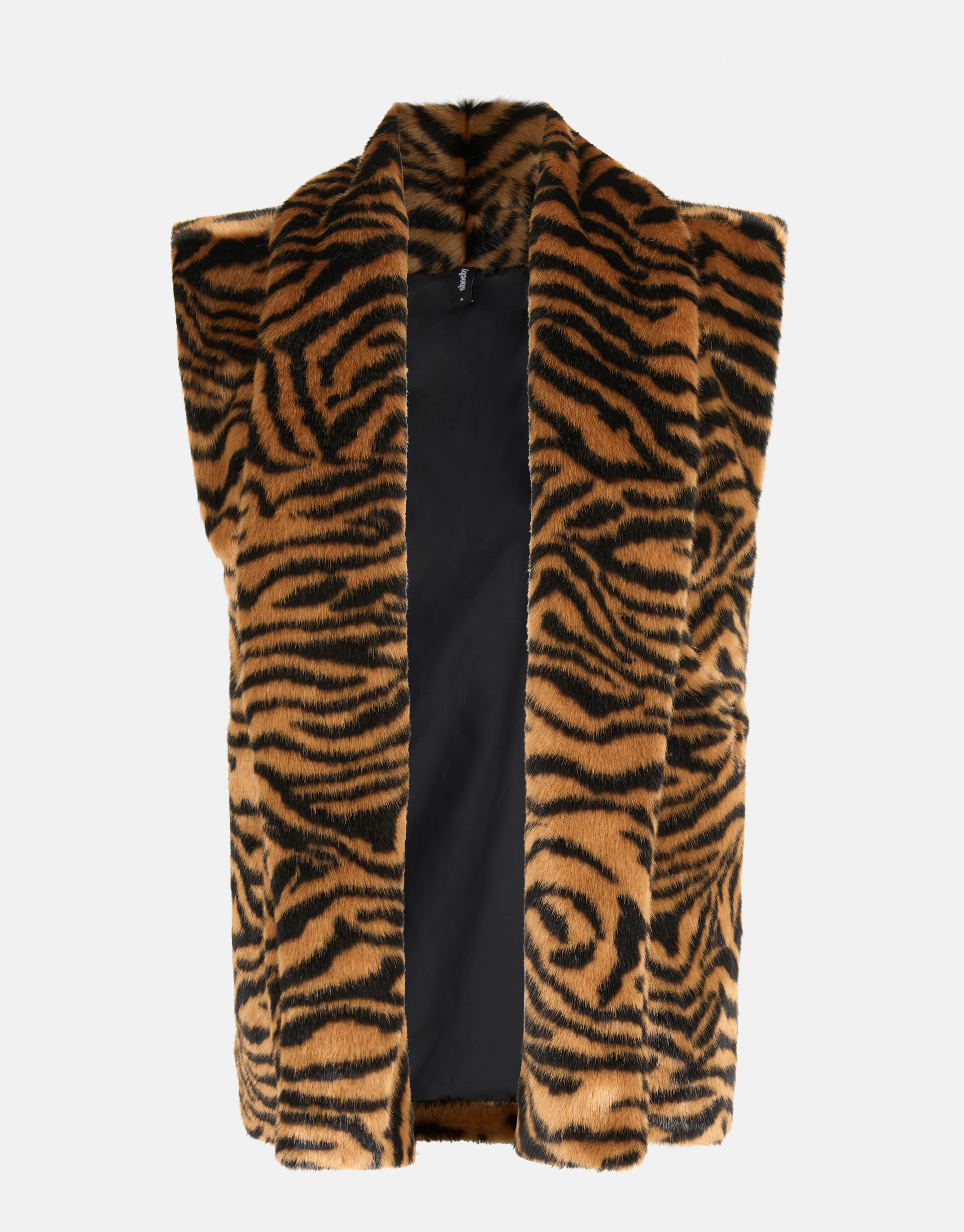 Gilet in Pelzoptik mit Tigerdruck Braun SHOEBY WOMEN