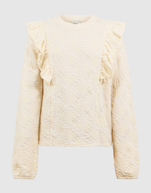 Rüschentop in Cremeweiß SHOEBY GIRLS