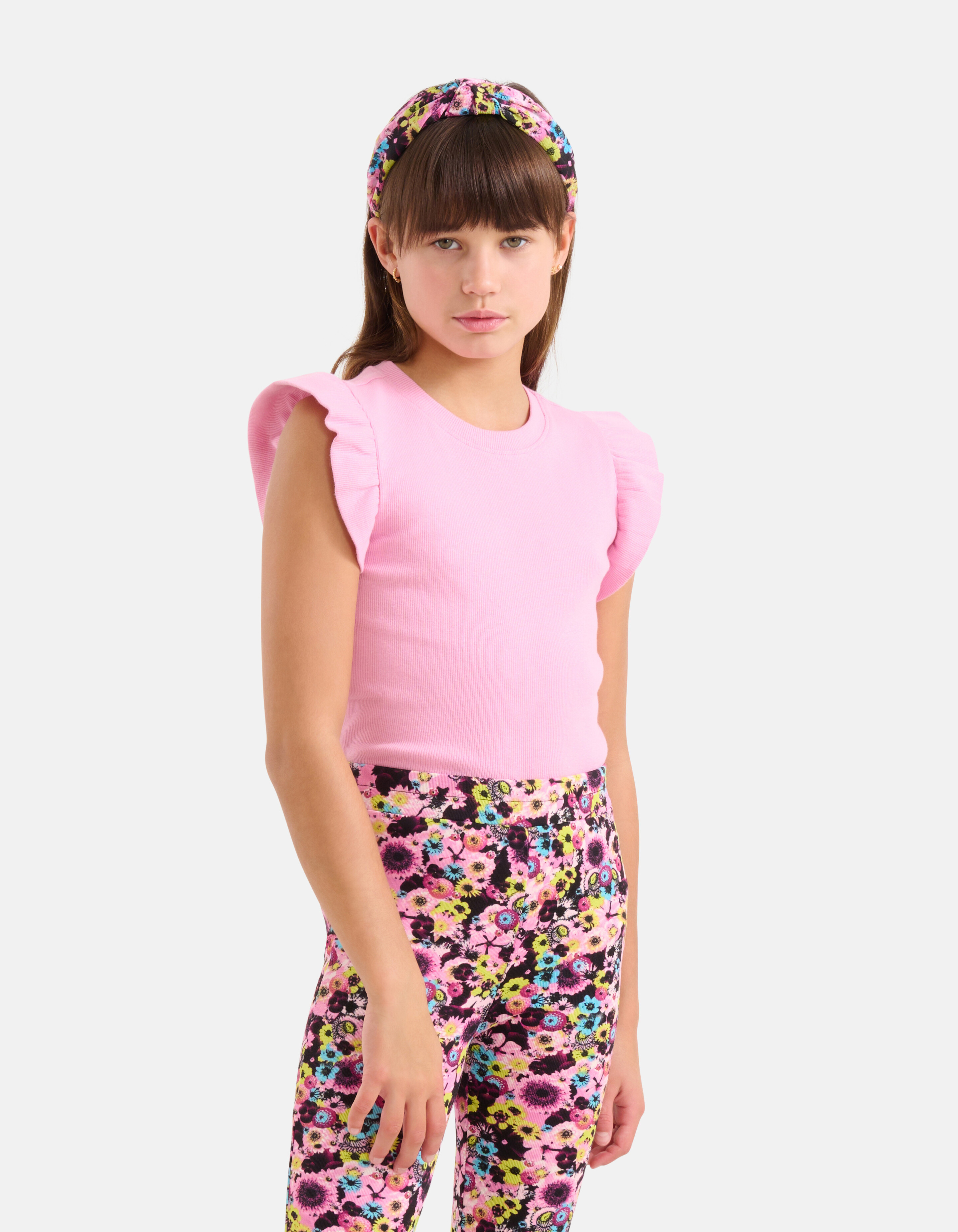 Ruffle Rib Top Rosa SHOEBY GIRLS