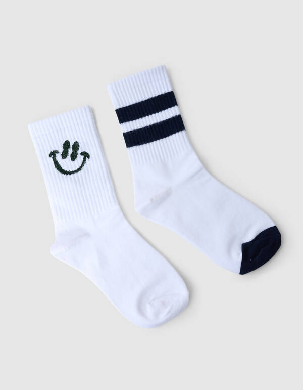 Gestreifte Socken Weiß SHOEBY ACCESSOIRES
