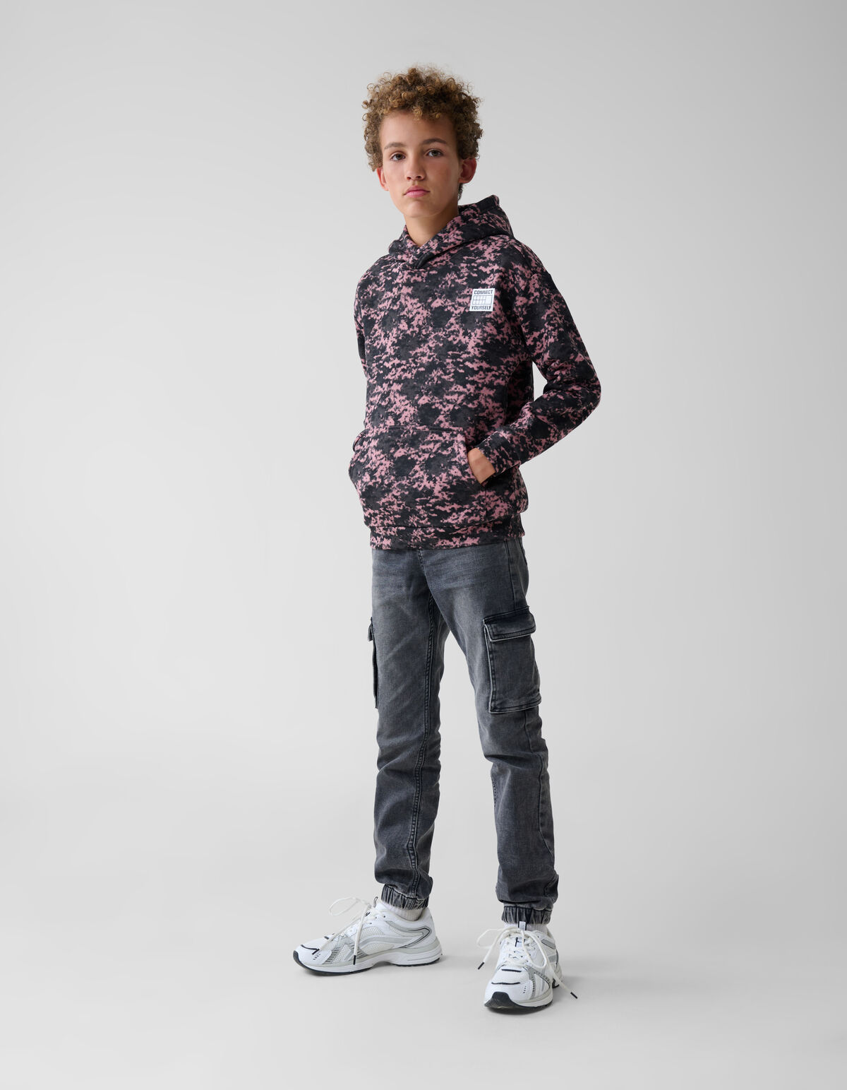 Bedruckter Hoodie Dunkelrosa SHOEBY BOYS