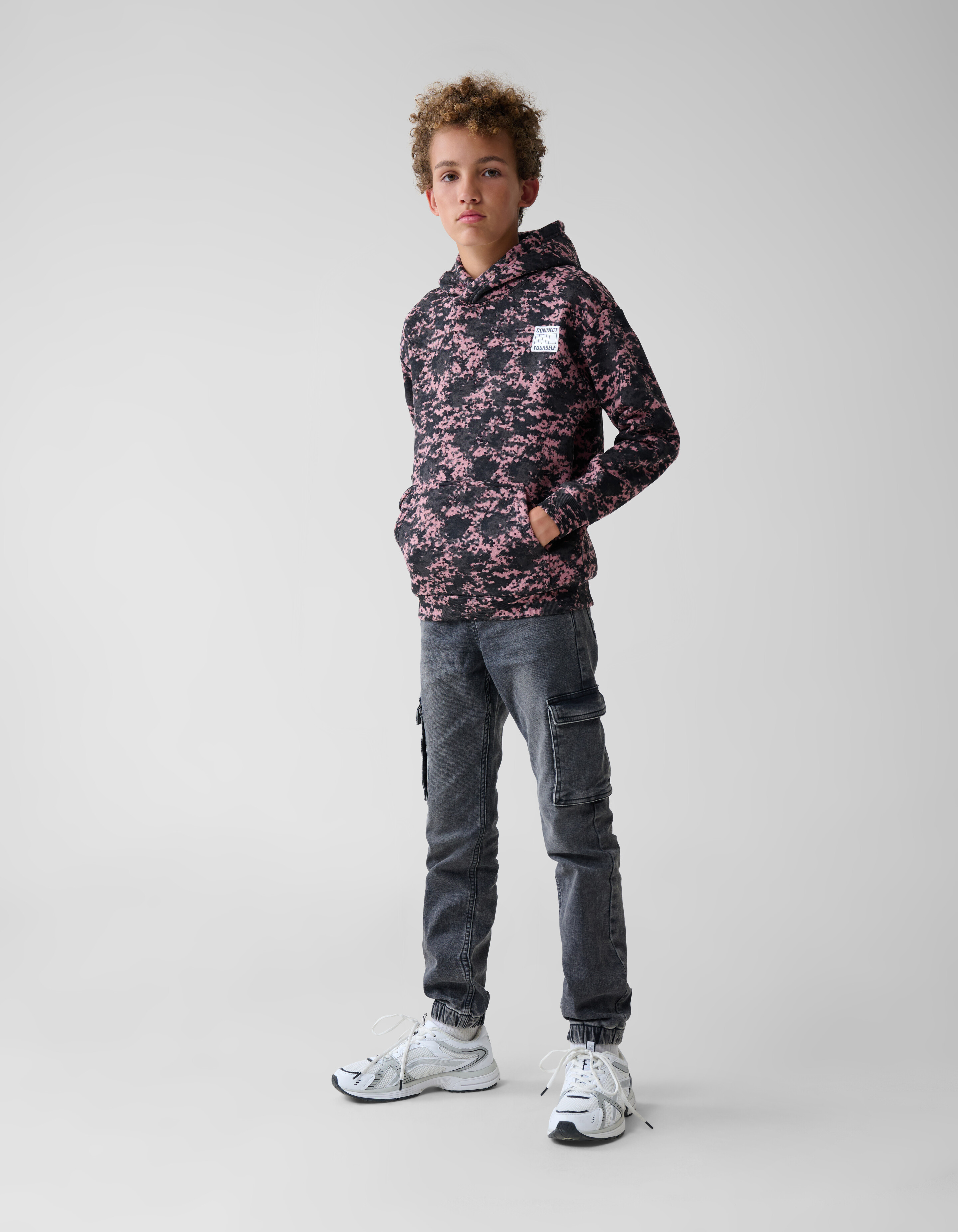 Bedruckter Hoodie Dunkelrosa SHOEBY BOYS