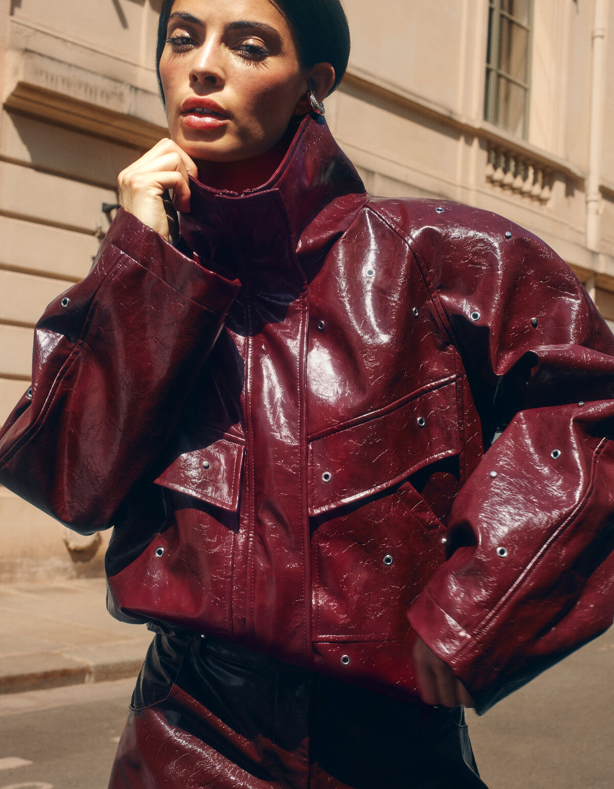 Shiny Funnel Jacke Dunkelrot SHOEBY WOMEN