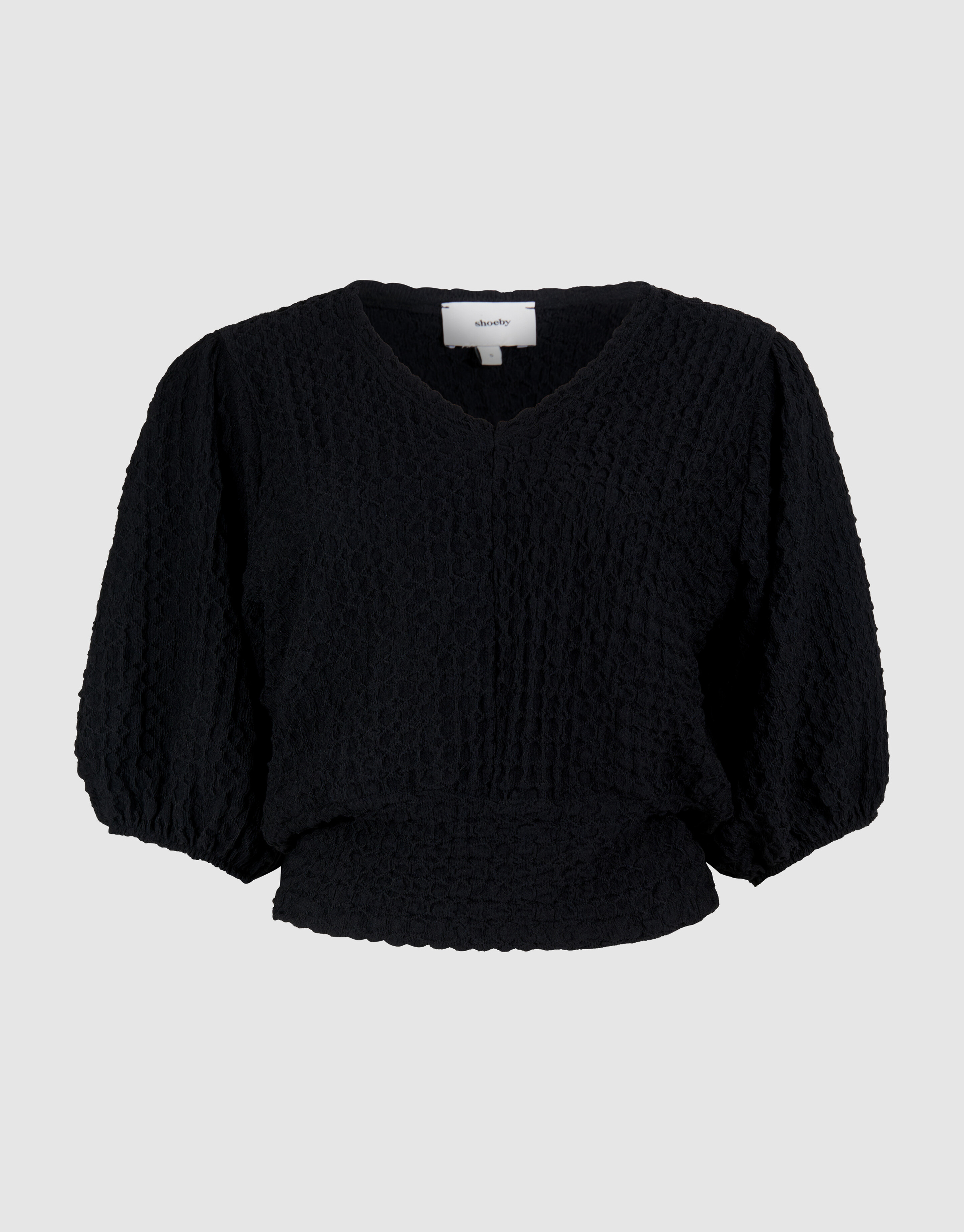 Tailliertes Crinkle Top Schwarz SHOEBY WOMEN