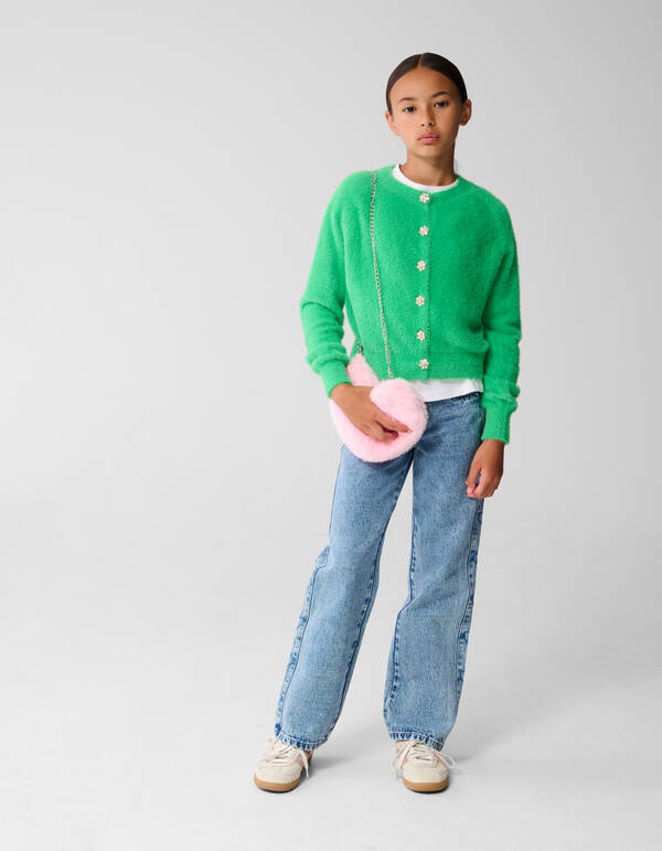 Hairy Strass Cardigan Green SHOEBY GIRLS