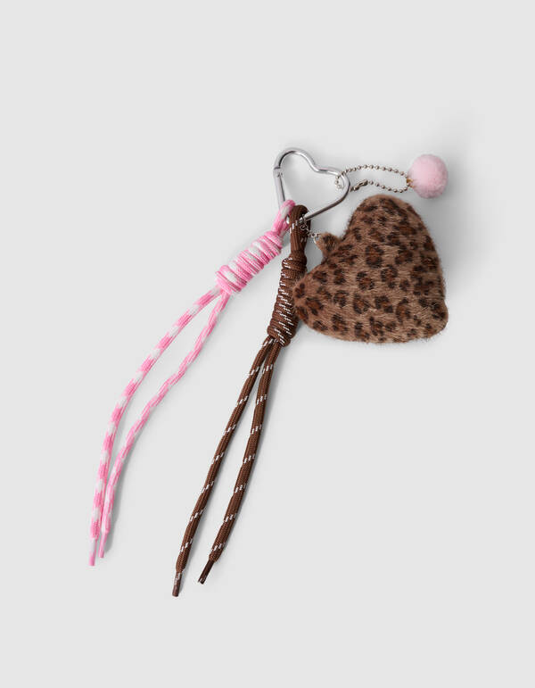 Leopard Herz Schl&uuml;sselanh&auml;nger Hellbraun SHOEBY ACCESSOIRES