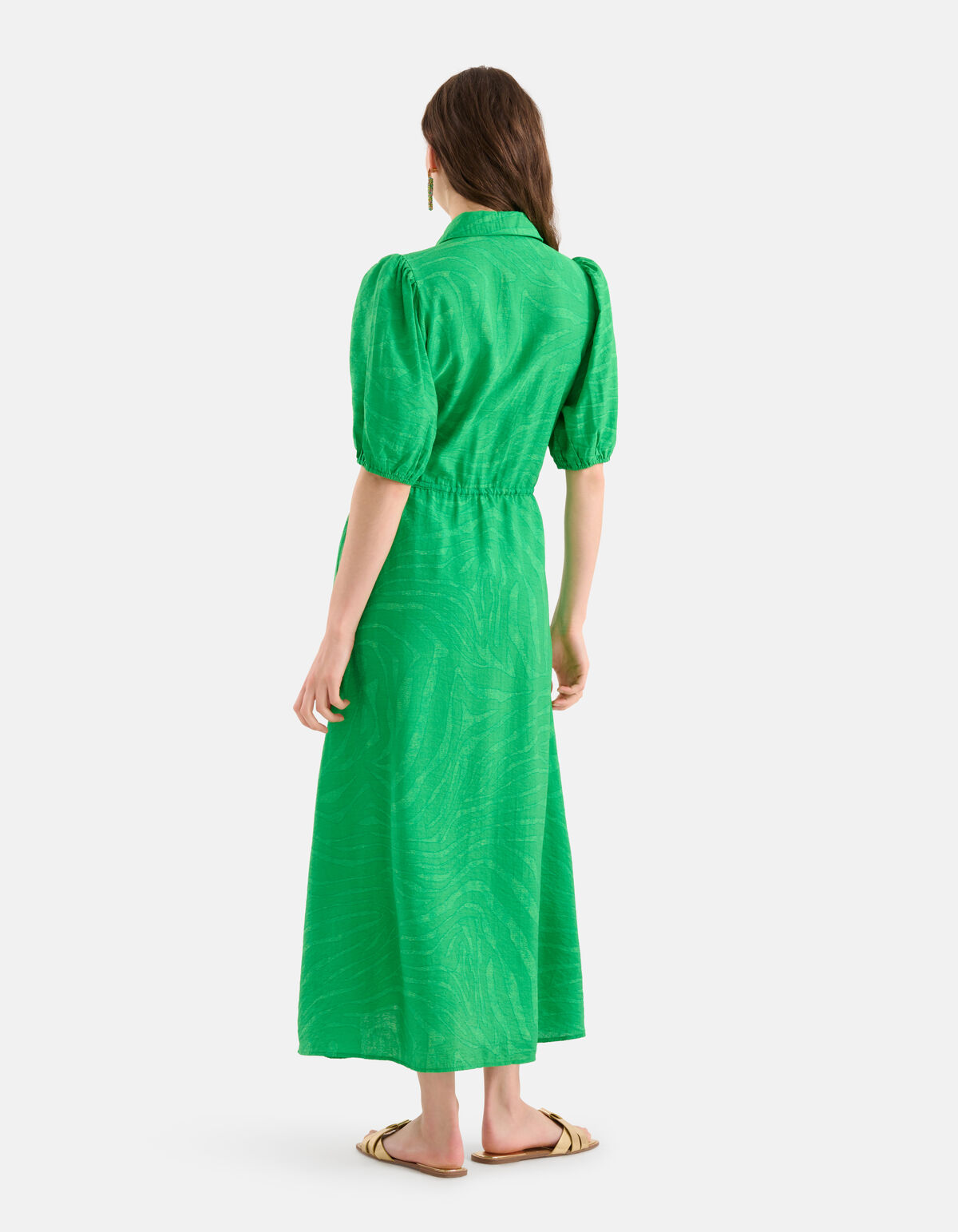 Zebra Print Maxikleid Gr&uuml;n SHOEBY WOMEN