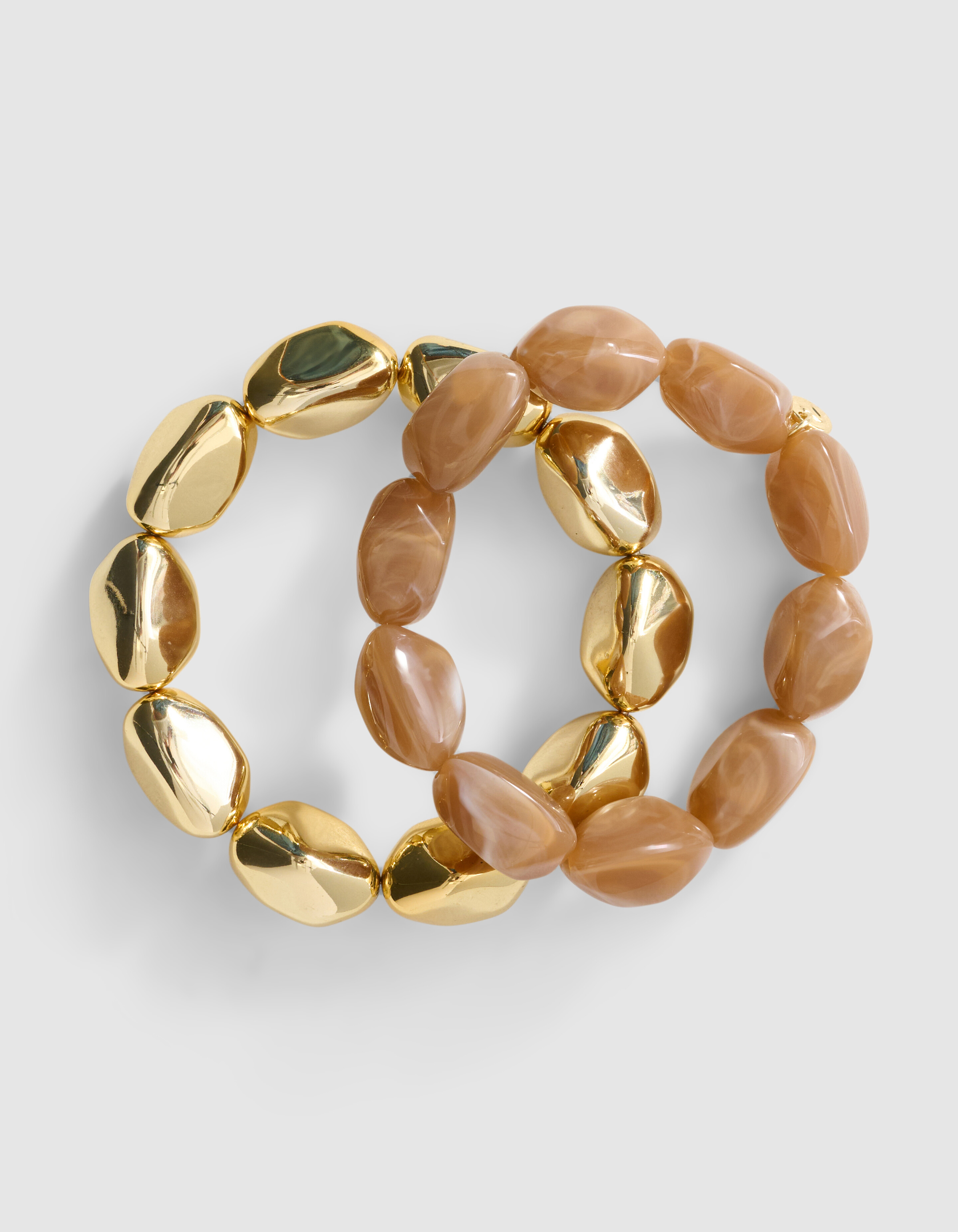 Perlenarmband-Set Braun/Gold SHOEBY ACCESSOIRES