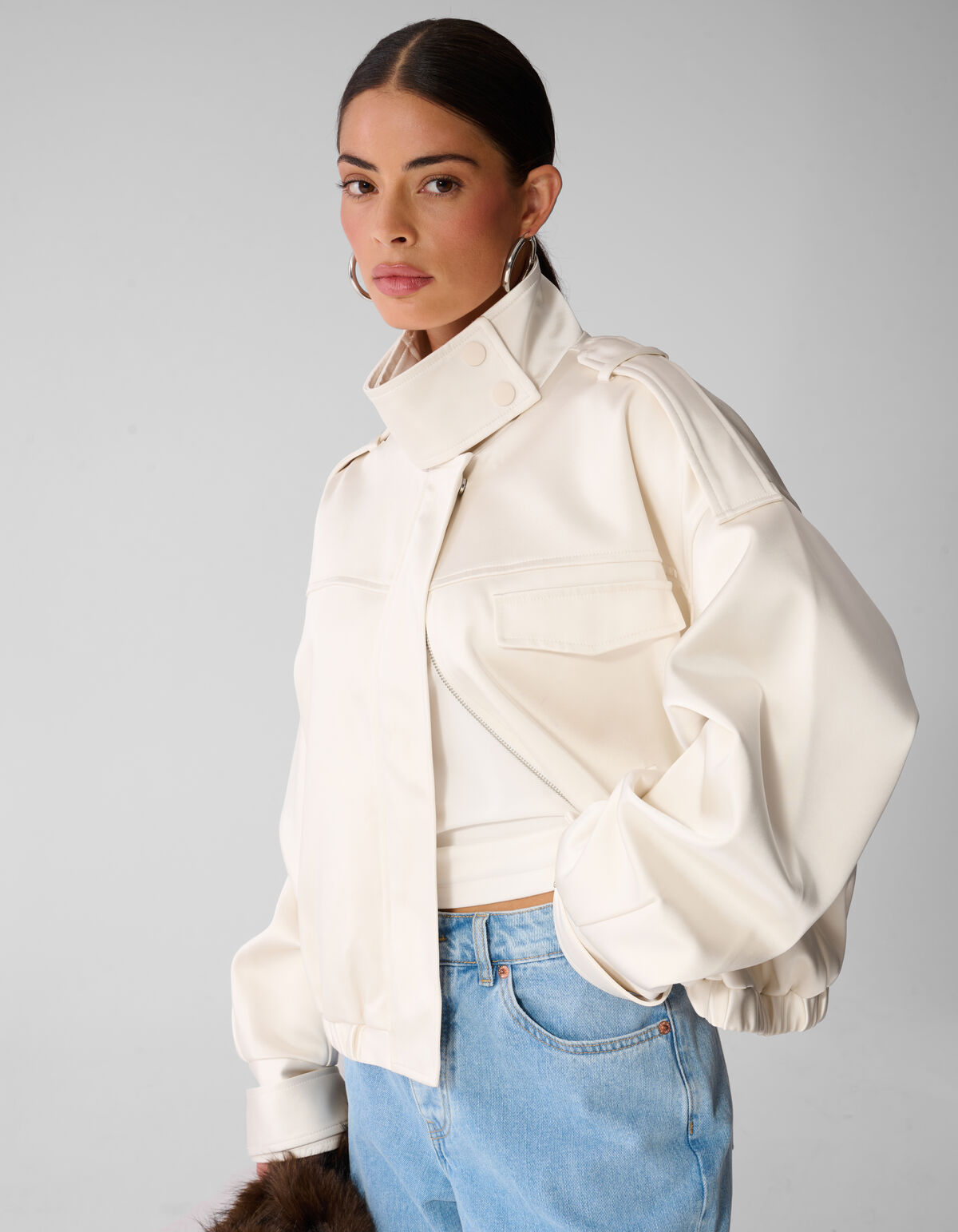 Oversized Bomberjacke Gebrochenes Wei&szlig; By Anna SHOEBY WOMEN