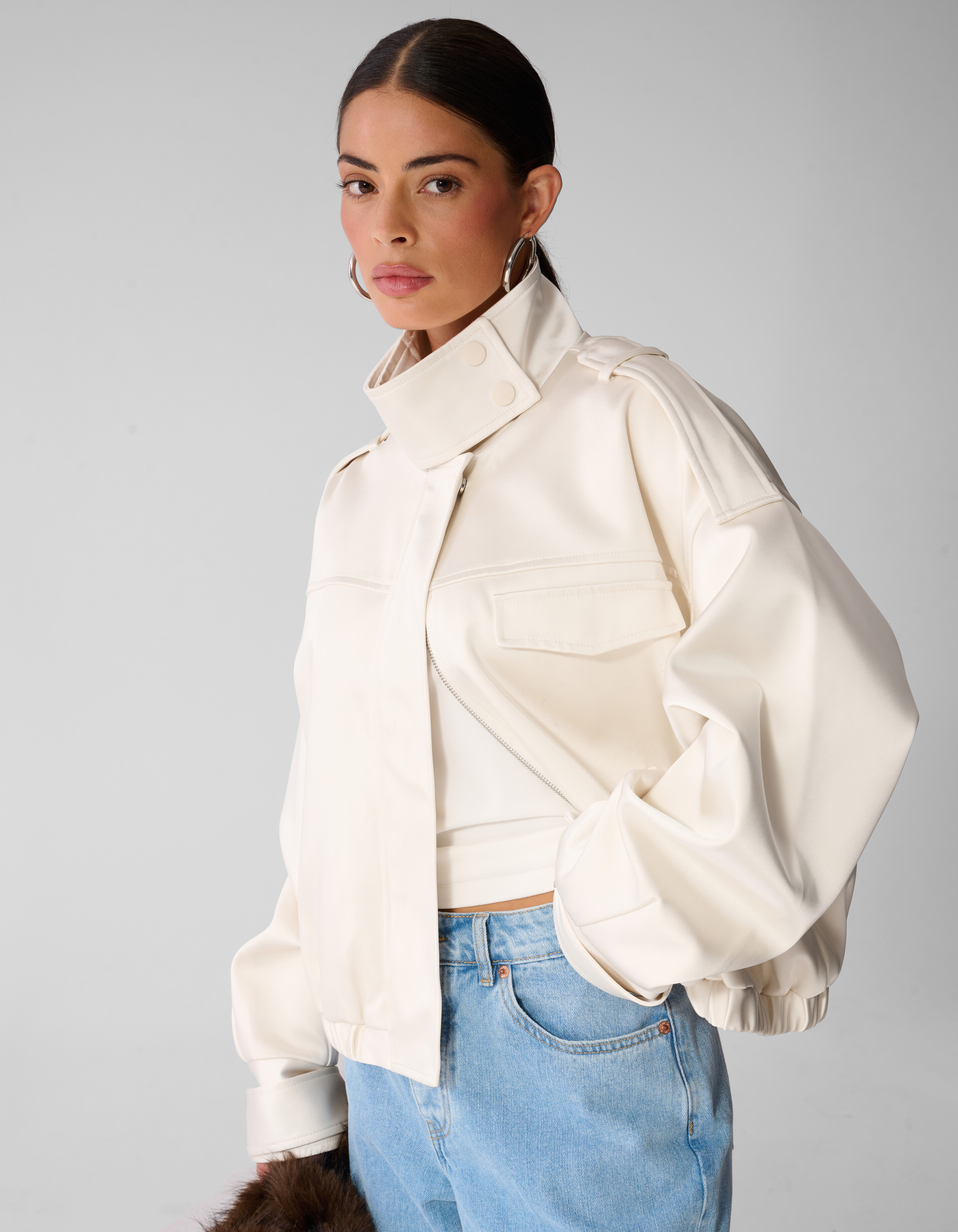 Oversized Bomberjacke Gebrochenes Wei&szlig; By Anna SHOEBY WOMEN