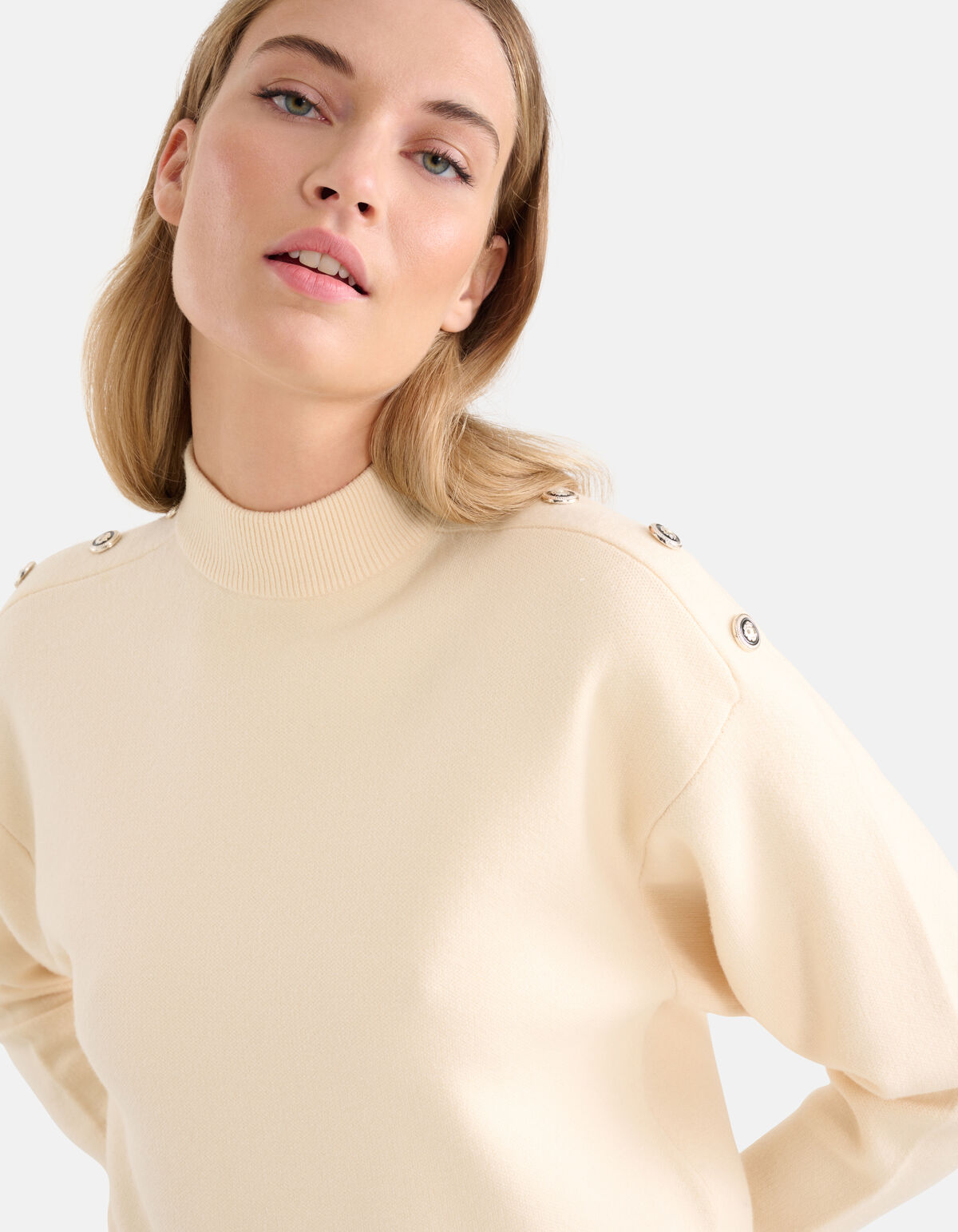 Gestrickter Pullover mit Knöpfen Off White SHOEBY WOMEN