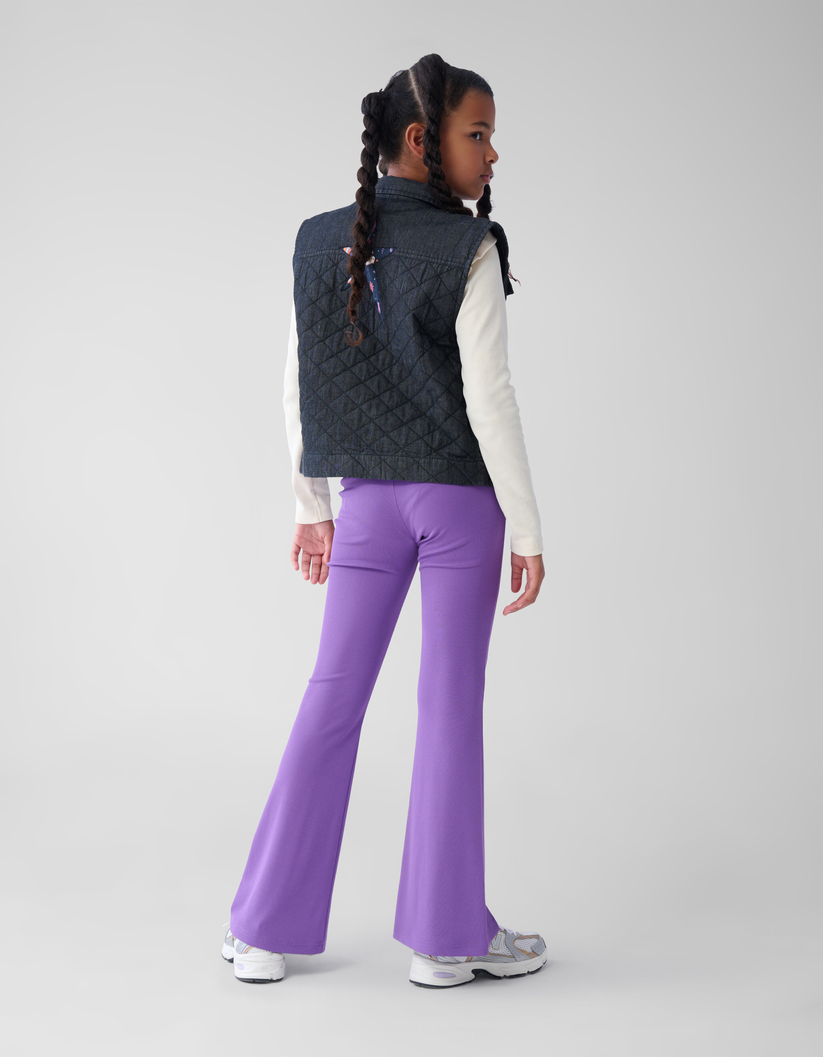 Ausgestellte Rippen-Leggings Lila SHOEBY GIRLS