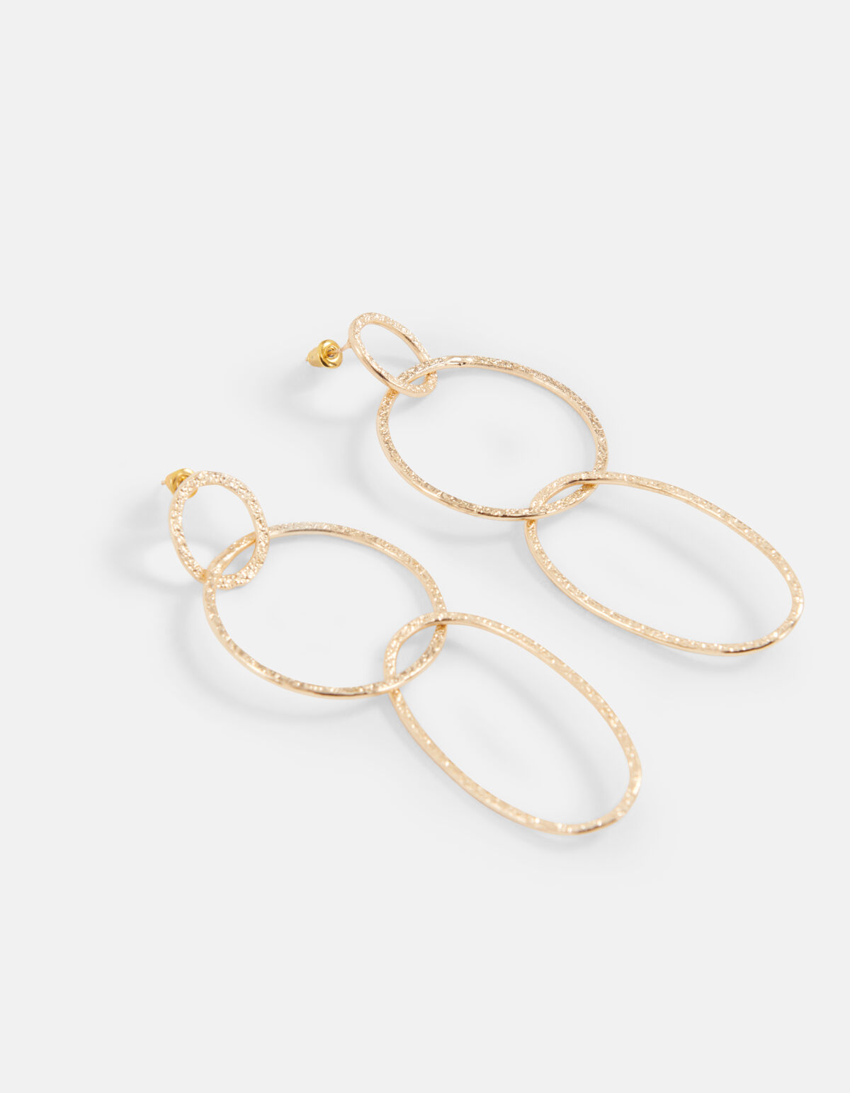 Gehämmerte ovale Ohrringe Gold SHOEBY ACCESSOIRES