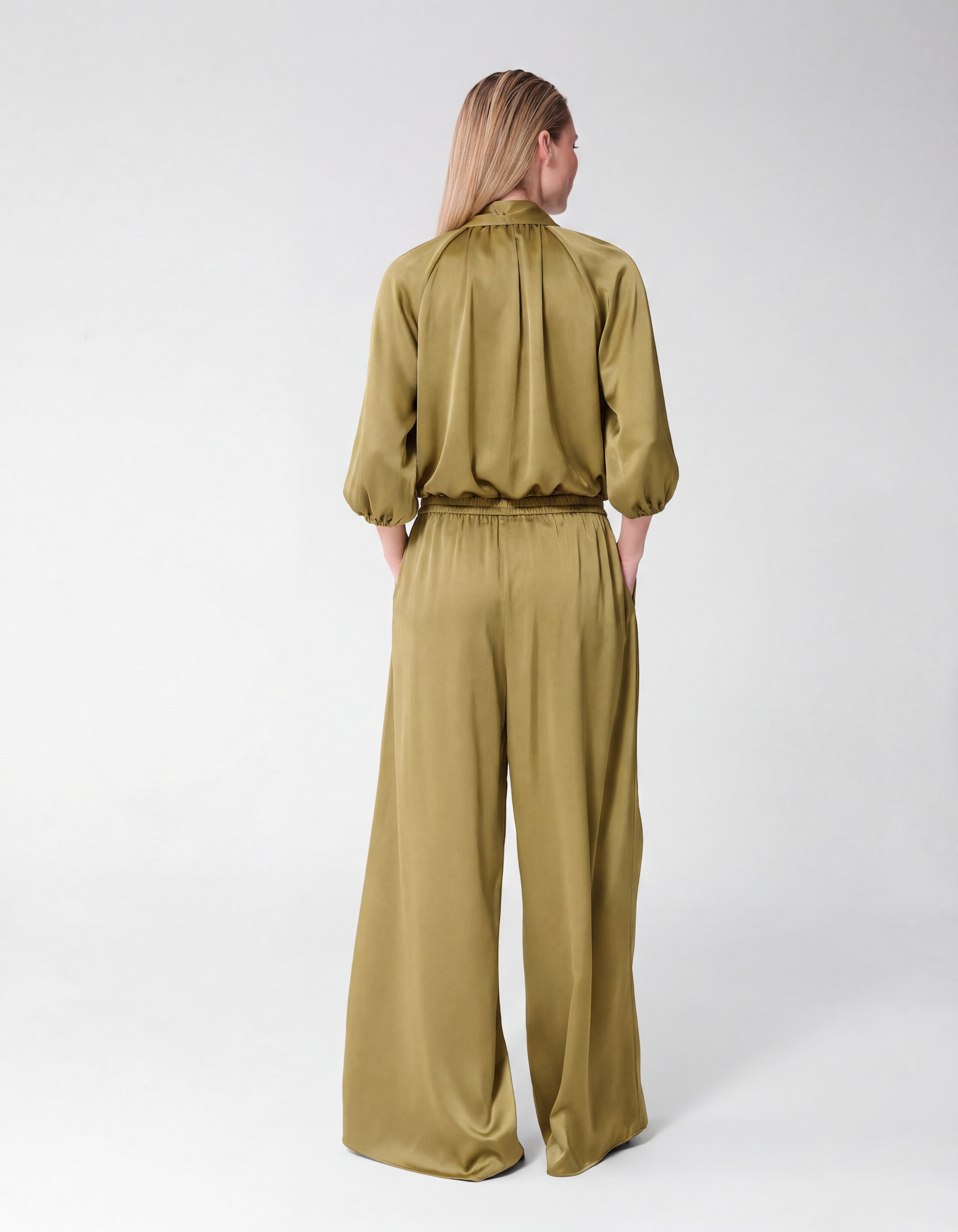 Satin Schleifenbluse Gr&uuml;n von Fred SHOEBY WOMEN