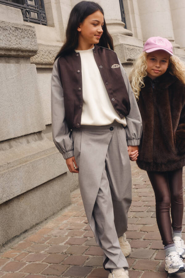Asymmetrische Karohose Grau SHOEBY GIRLS