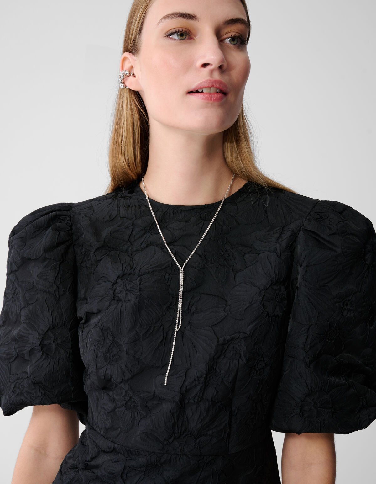 Jacquard-Minikleid mit Schleife Schwarz SHOEBY WOMEN