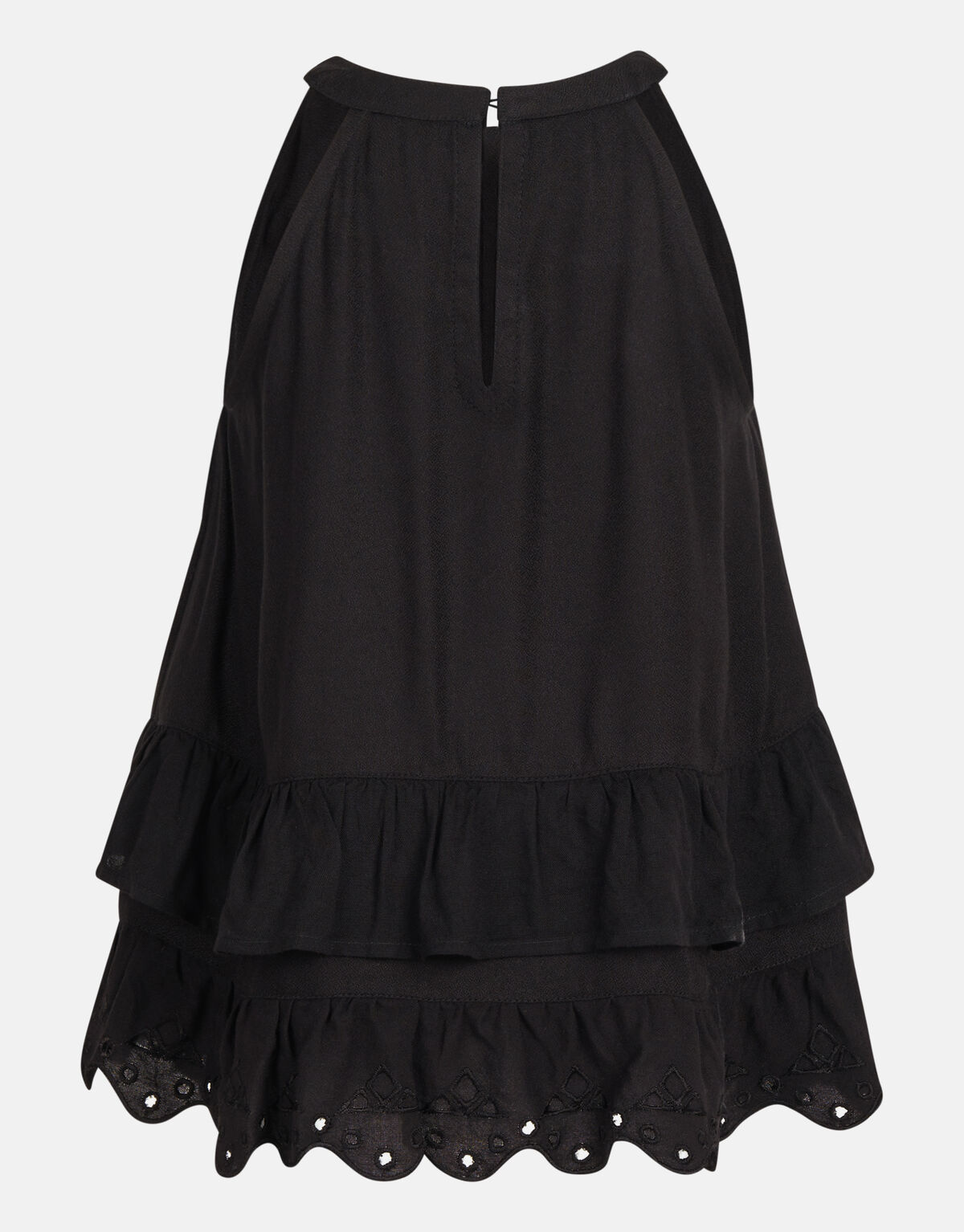 Besticktes Neckholder-Top Schwarz SHOEBY GIRLS