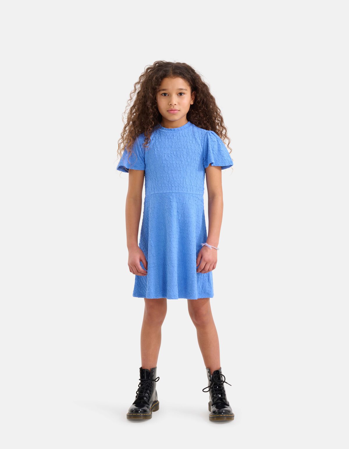 Structuur Skater Jurk Blauw SHOEBY GIRLS